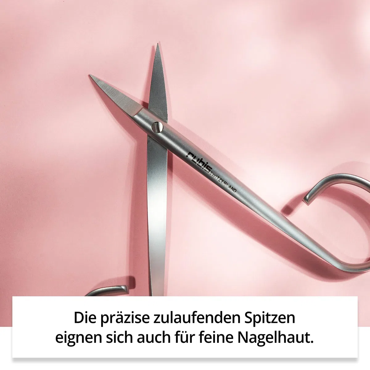 Rubis Classic Nagelschere gebogen - Hochwertige spitze Profi Nagelschere für Fingernagel und Nagelhaut, fein