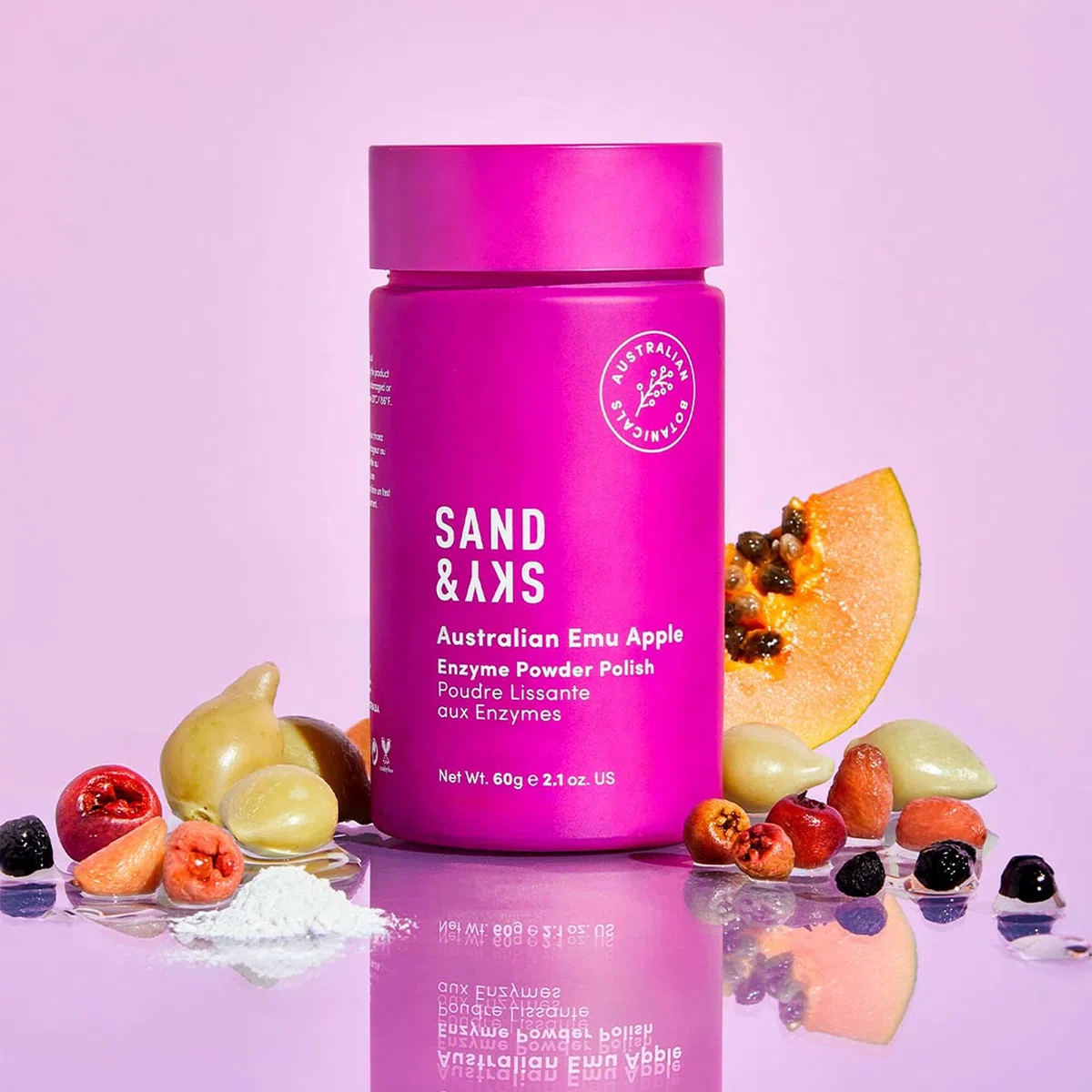 Sand & Sky Enzympeeling-Pulver mit Emu Apple aus Australien - Gesichtspeeling und Gesichtsreinigung mit Papaya-Enzymen, Jojoba-Öl & Vitamin C für Antioxidantien