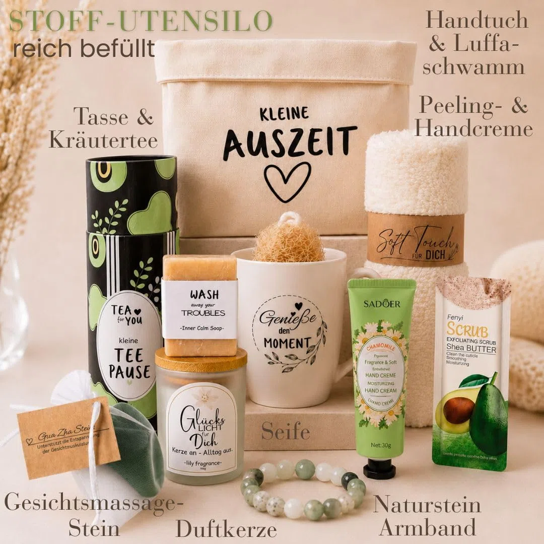 Wellness Geschenkset für Frauen Kleine Auszeit Geschenkkorb Entspannung Geschenk
