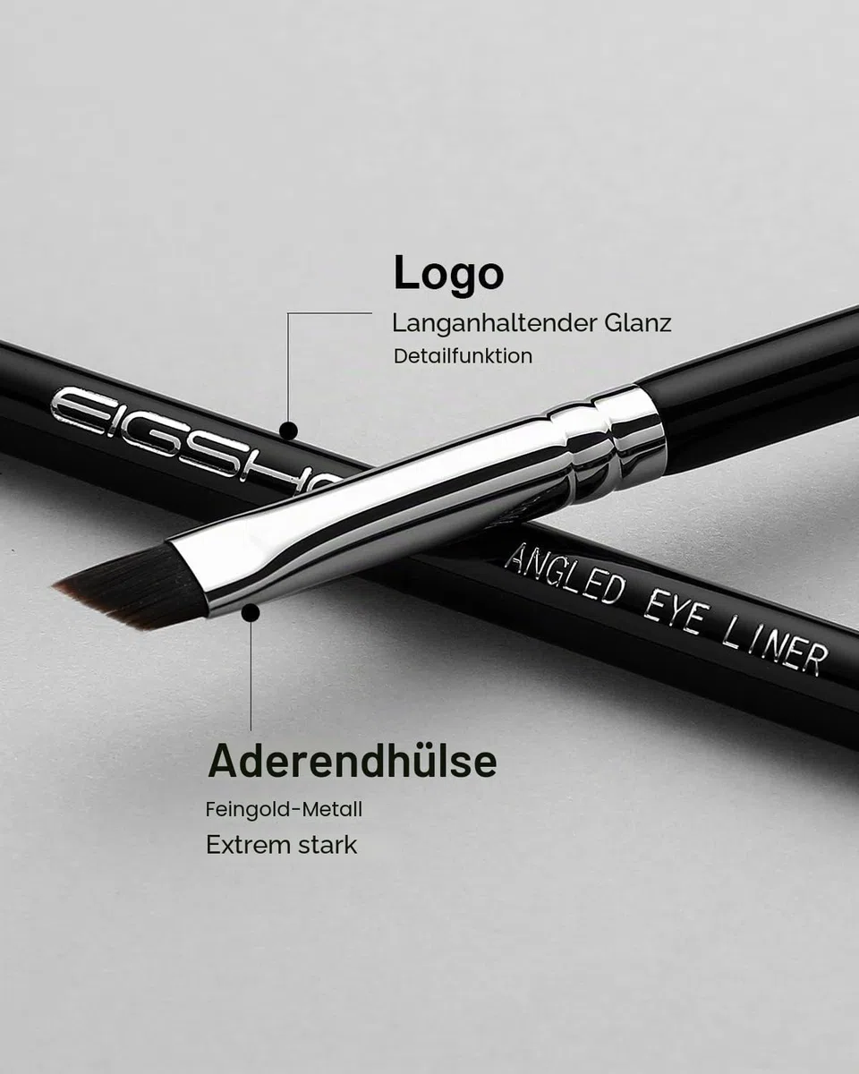 EIGSHOW Eyeliner-Pinsel, fein abgewinkelt, Profi-Präzisions-Pinsel, ultradünn, abgeschrägt, flacher Winkel, Premium-Qualität, zum Auftragen von Gelpuder, flüssiger Creme(E835)
