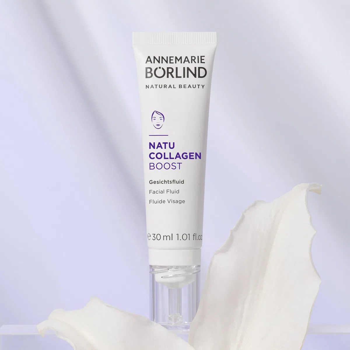 ANNEMARIE BÖRLIND NATUCOLLAGEN BOOST Gesichtsfluid 30ml | Feuchtigkeitsspendendes Gesichtsserum, Aktiviert Kollagenproduktion, Mildert Falten, Anti-Aging, Mit Veganem Kollagen