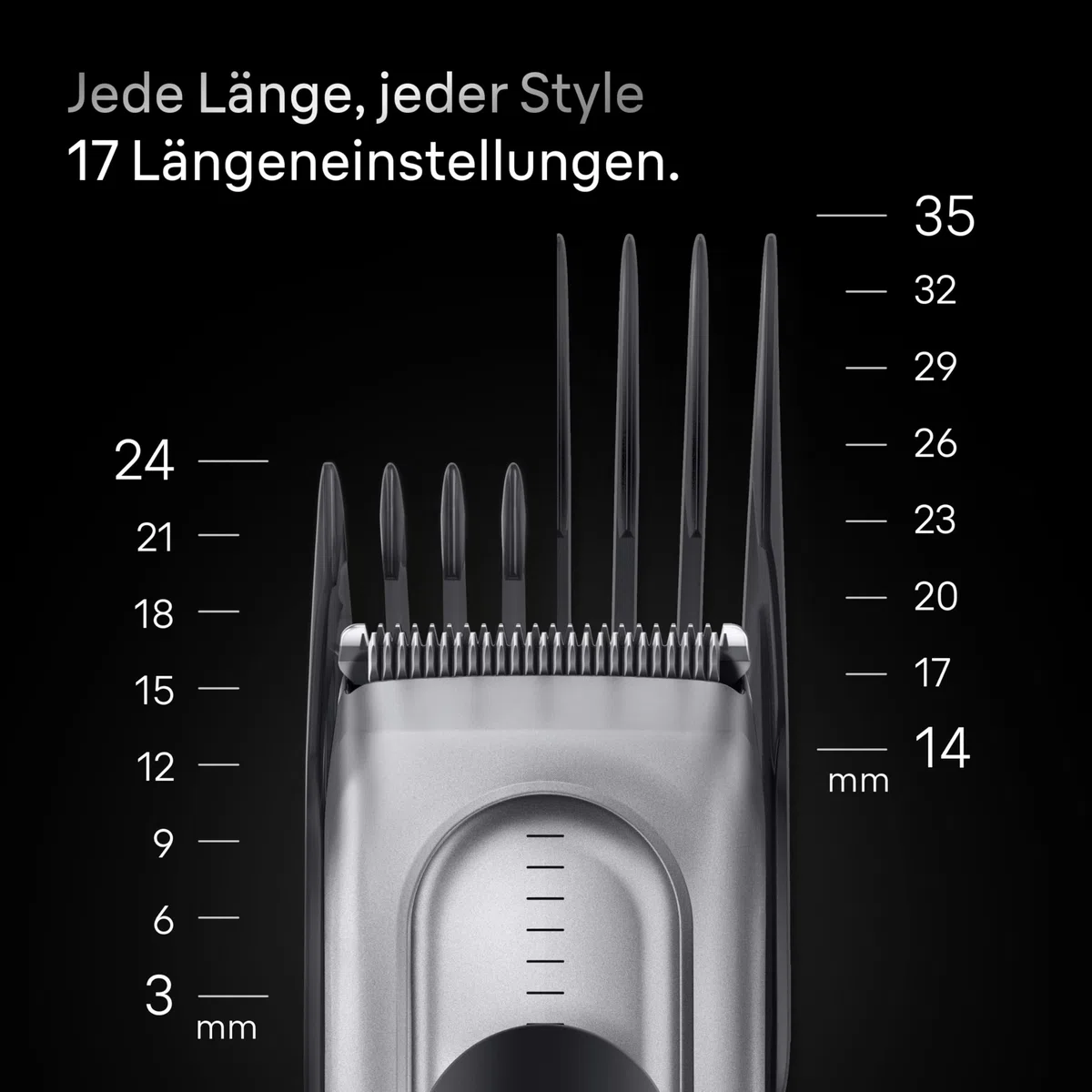 Braun Haarschneider Series 7, Kabelloser Haarschneidemaschine Herren, HC7590, Grau - Haartrimmer mit 17 Längen, Trimmer mit 50 Min. Akku, Wasserdicht, Inkl. 5 Extras und Ultrascharfer Klingen