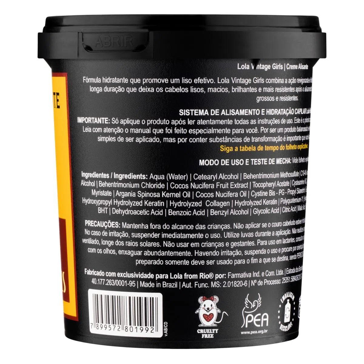 Lola Cosmetics - Vintage Mädchen Glättungscreme - Für Lockiges oder Krauses Haar - Glättende Haarcreme - 850 ml