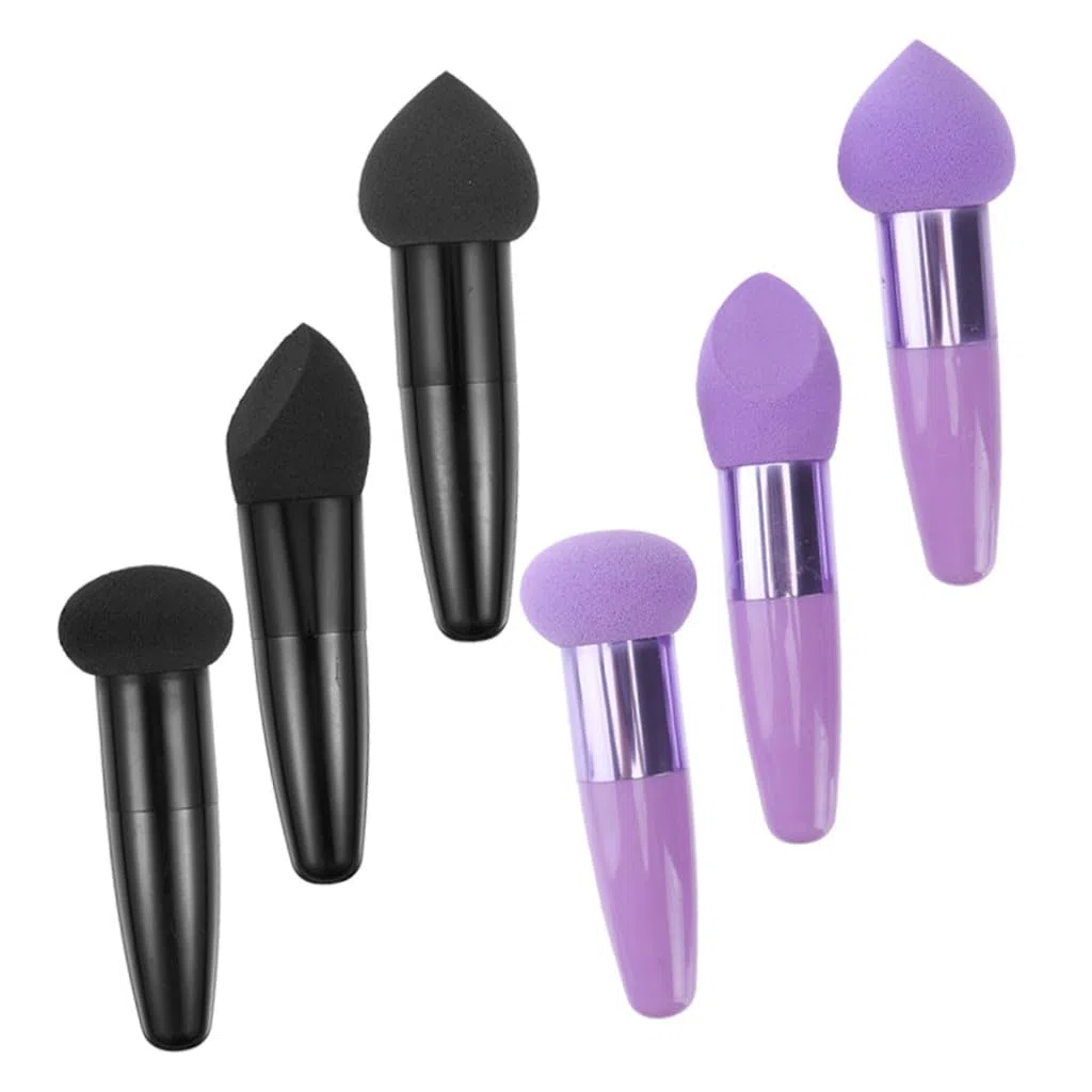 Make Up Schwämme Schminkzubehör 6 Stück aus Latex in Stiftform Tragbare und Praktische Schminkstifte mit Griff für Nass und Trocken Make Up für Gesicht