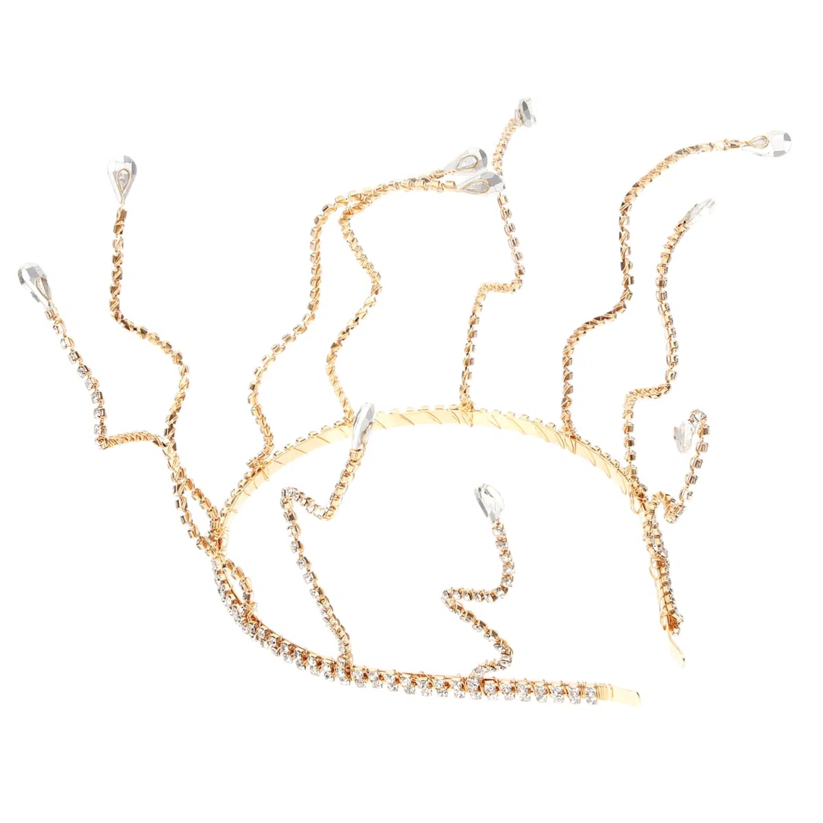 FRCOLOR 4 Stück Braut Stirnband Damen-Stirnband damen stirnbänder Hochzeit Brautkrone wedding hair accessories brauthaatschmuck Strass- Haarschmuck für die Braut Metall Golden