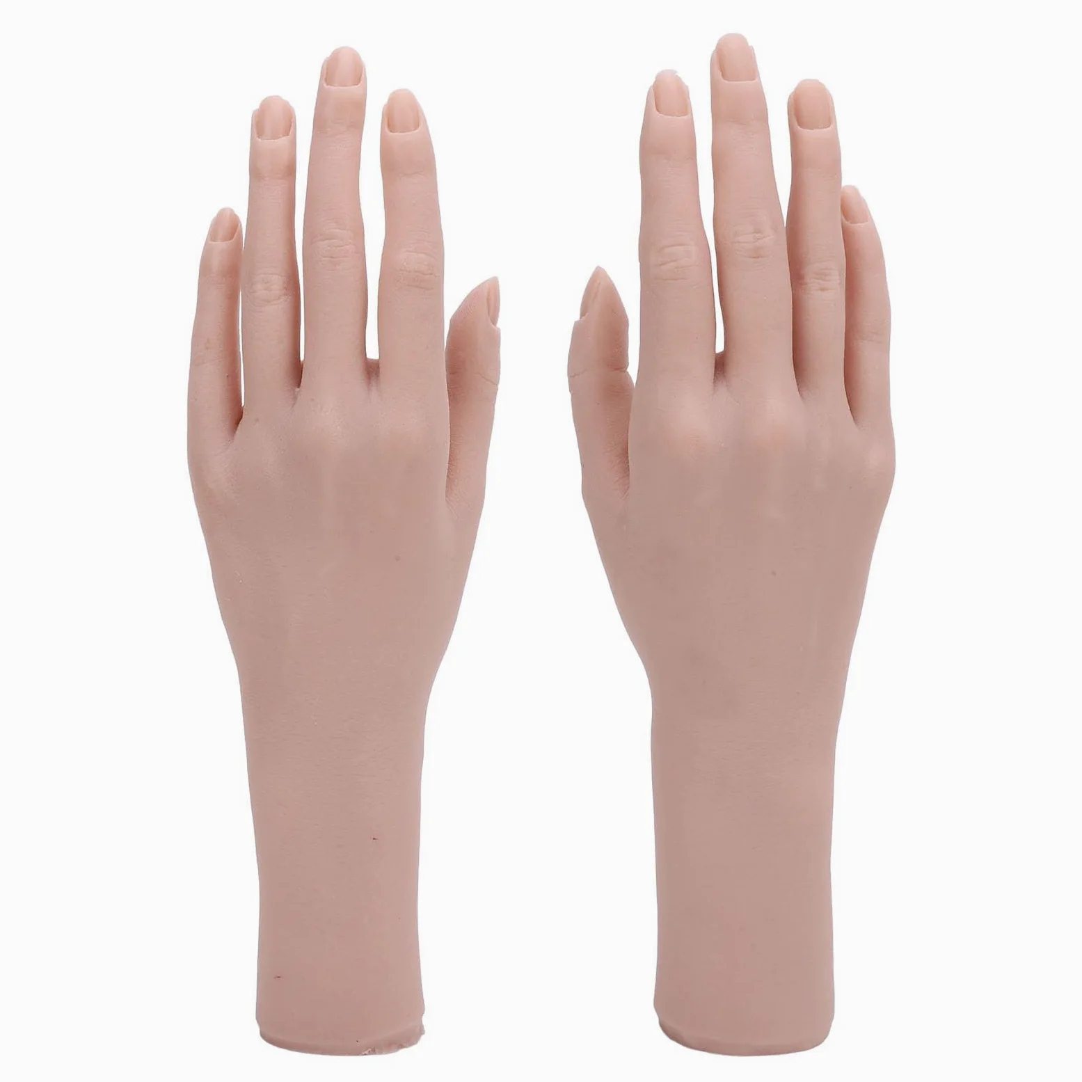 TOPINCN Biegbares Weibliches Handmodell aus Silikon für die Nail-Art-Übung, Wiederverwendbares Display-Handmodell, Weiche Trainingshand für Maniküre-Anfänger