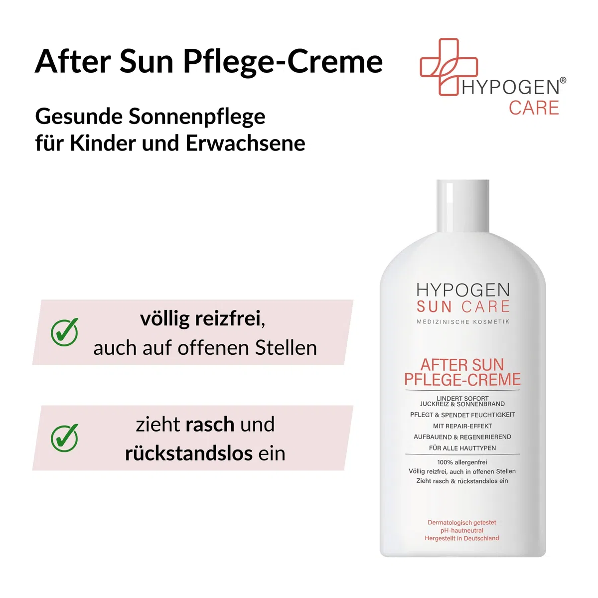 Anti Sonnenbrand-Set I 50-70% schnellere Linderung I Klinisch bestätigt I Medizinische Kosmetik von HYPOGEN CARE