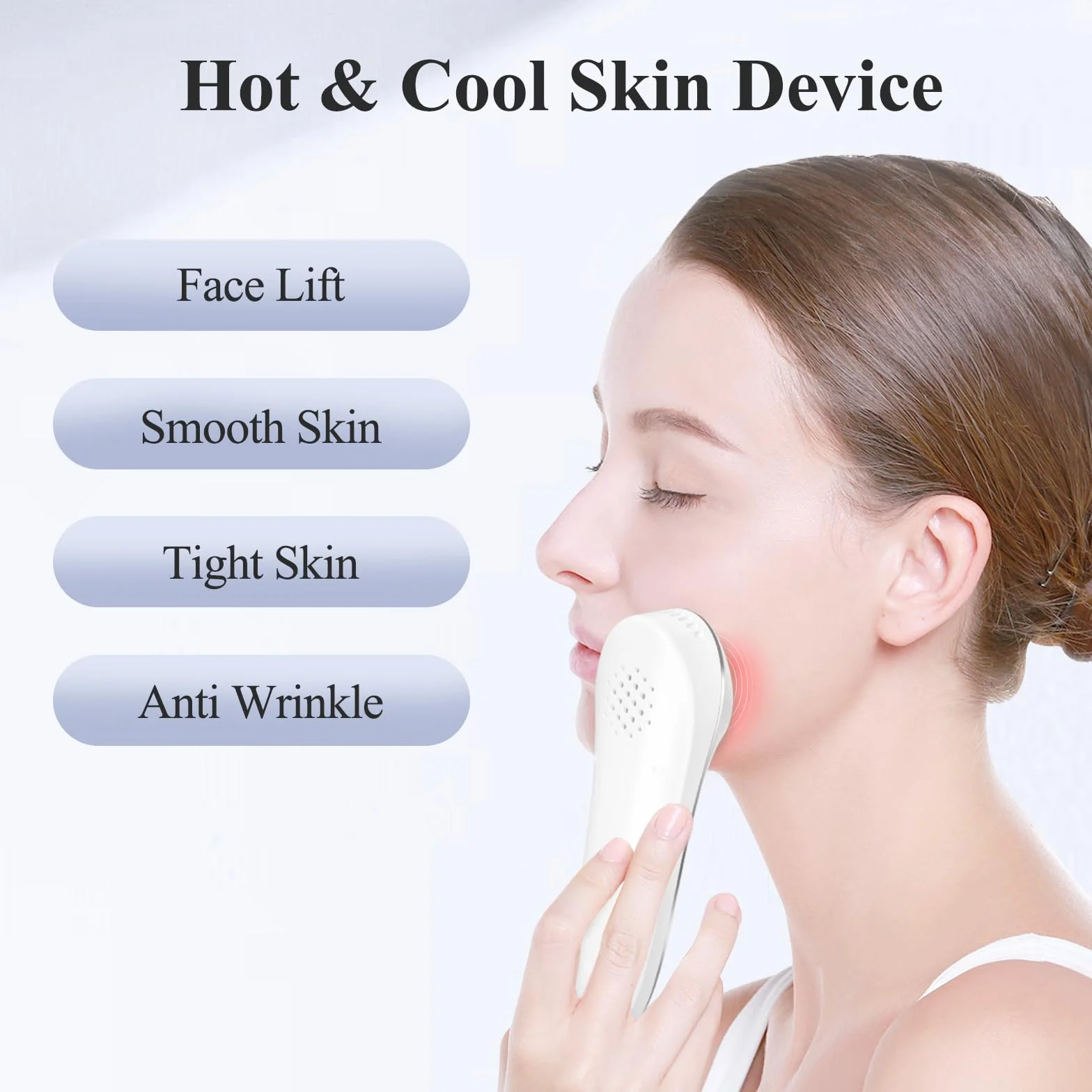 TOUCHBeauty Kalt & Heiß Gesichtsmassagegerät Elektrisch, 6°C & 42°C Vibration Face Massager für Lymphdrainage