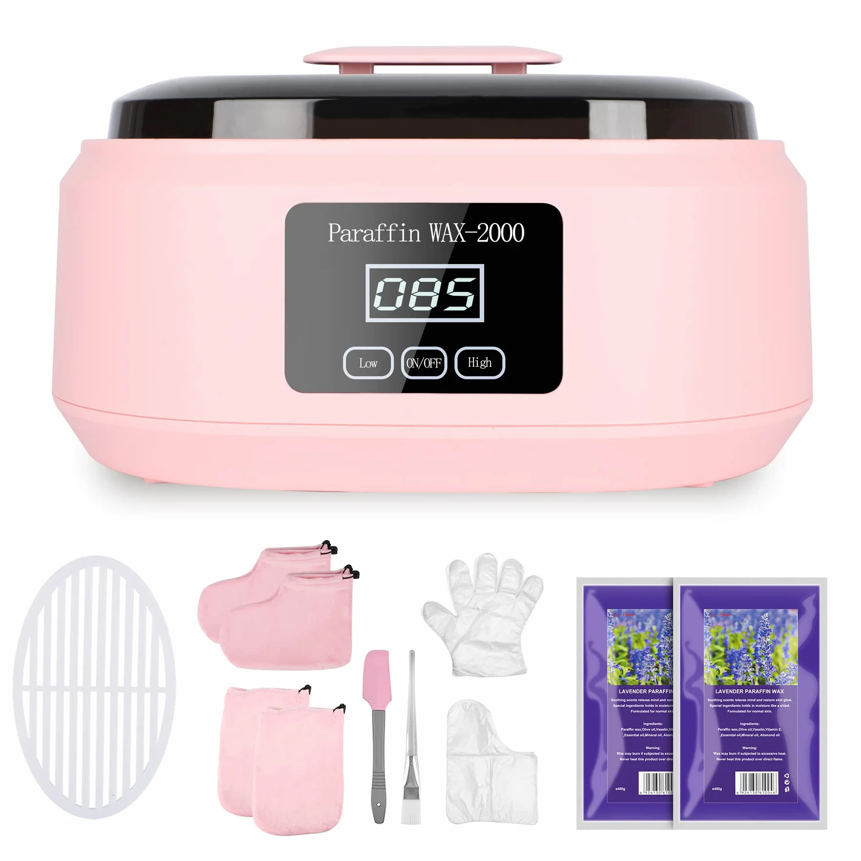 Forever Speed Wachsbad Paraffinbad für hände und füße Set 3400ml Wachsbad Paraffinbad Set für Trockene Raue Hau mit 900g Paraffinwachs Temperaturanzeige 200W Zubehör Tolles Spa Geschenk Rosa1