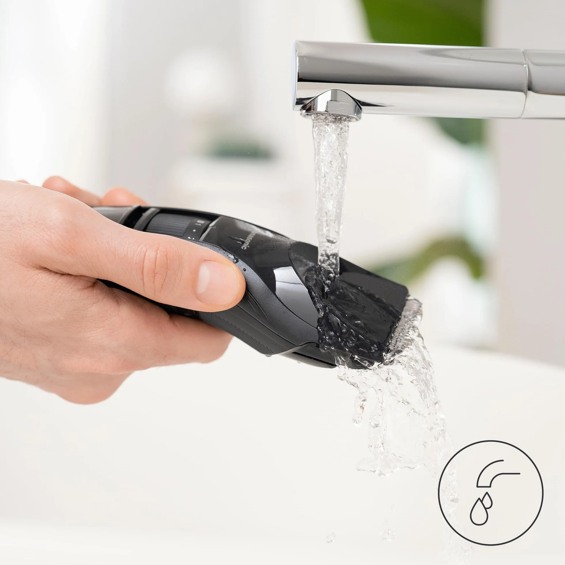 Panasonic ER-GC53K503 Haarschneider, kabelloser wasserdichter Trimmer, 19 Längeneinstellungen, Schwarz