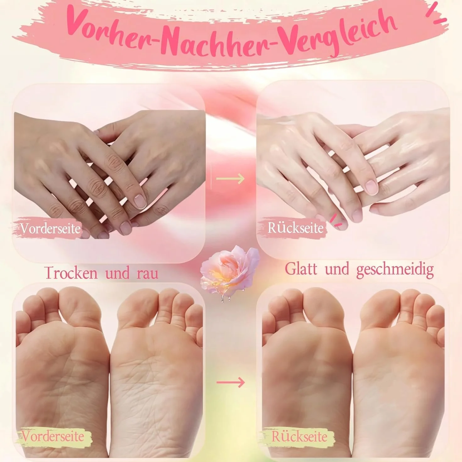 4er-Set Paraffinwachs-Handschuhe & Fußüberzüge Herbst Feuchtigkeitsspendende Hand- & Fußpflegesocken | Haus-Spa Pflege & Beruhigt und repariert die Haut nach dem Sonnenbad