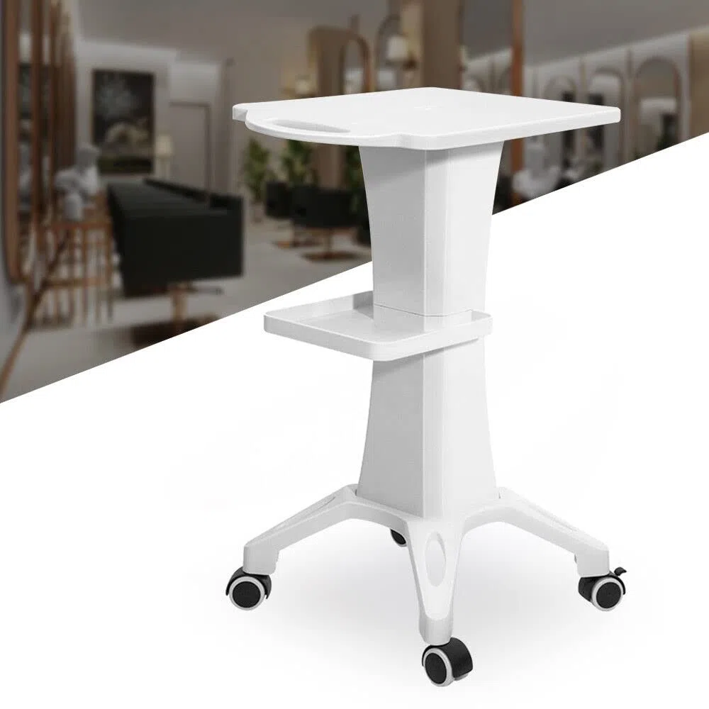 SHZICMY Kosmetikwagen 2-Lagiges ABS Salonwagen Tragbar Beauty Salon Trolley mit Rollen