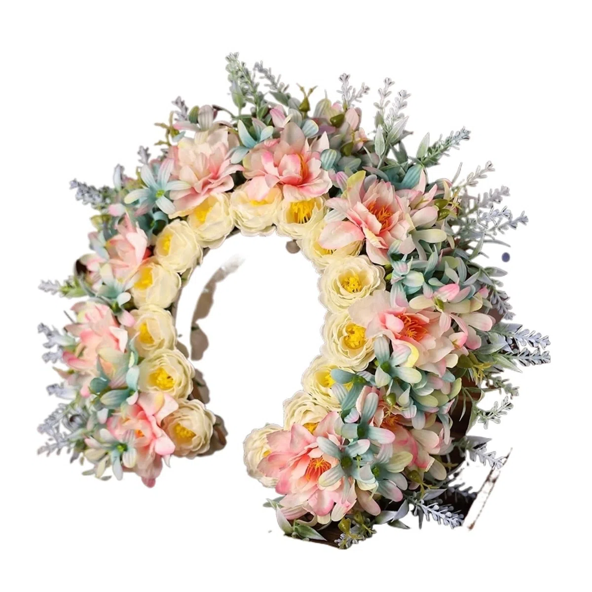 Blumenkranz Haare Bunte Blumen Prinzessin Haarnadel Blumen Stirnband Kopfschmuck for Frauen Braut Hochzeit Haarschmuck Haarbänder(Color4)