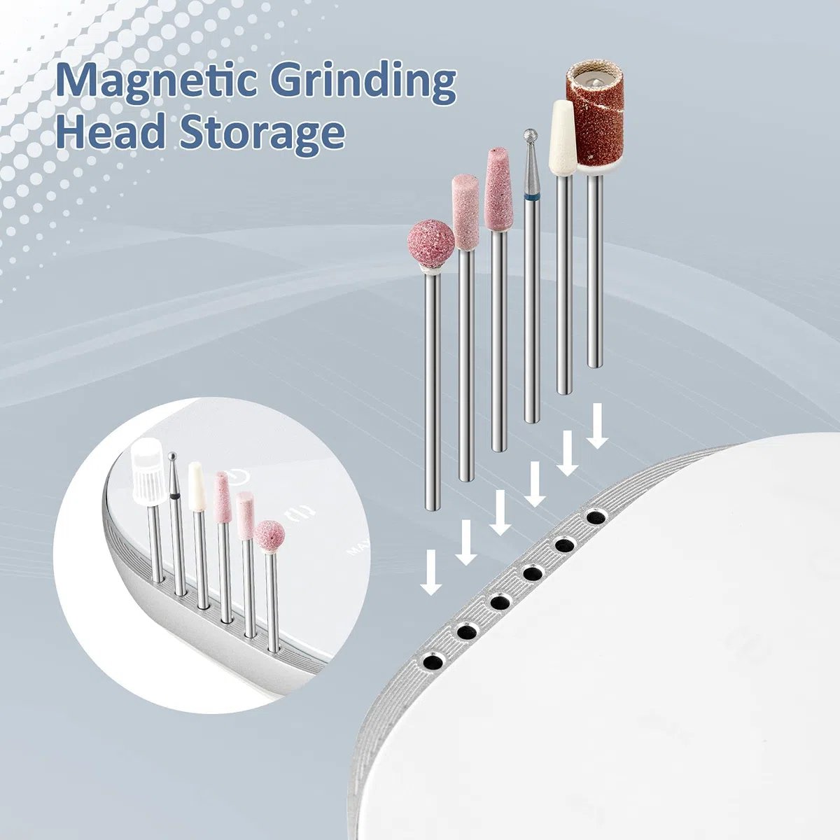 Madenia Elektrische Nagelfräser TouchPro Gelnägel 35000 U Min Profi Nagelfeile Elektrische Maniküre Pediküreset Kunstnägel, mit HD-Digitalanzeige, inkl 6x Bits, grau…