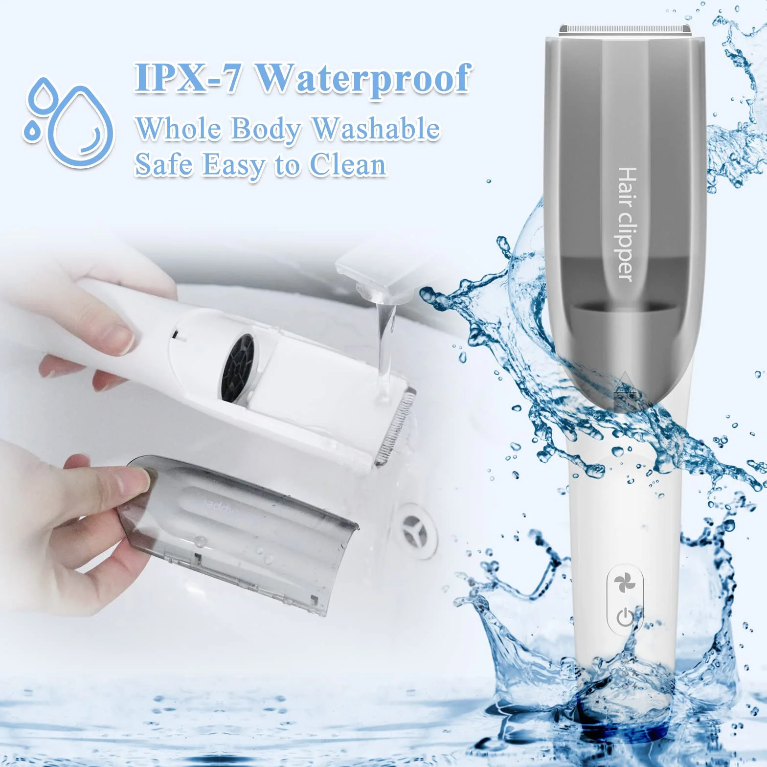 CARER SPARK Baby Haarschneider mit Vakuumfunktion, Leiser Akku-Trimmer für Kleinkinder Wasserdicht USB Wiederaufladbar Kinder Haarschneidemaschine mit 3 Führungskämmen Ideal für Babyhaarschnitte