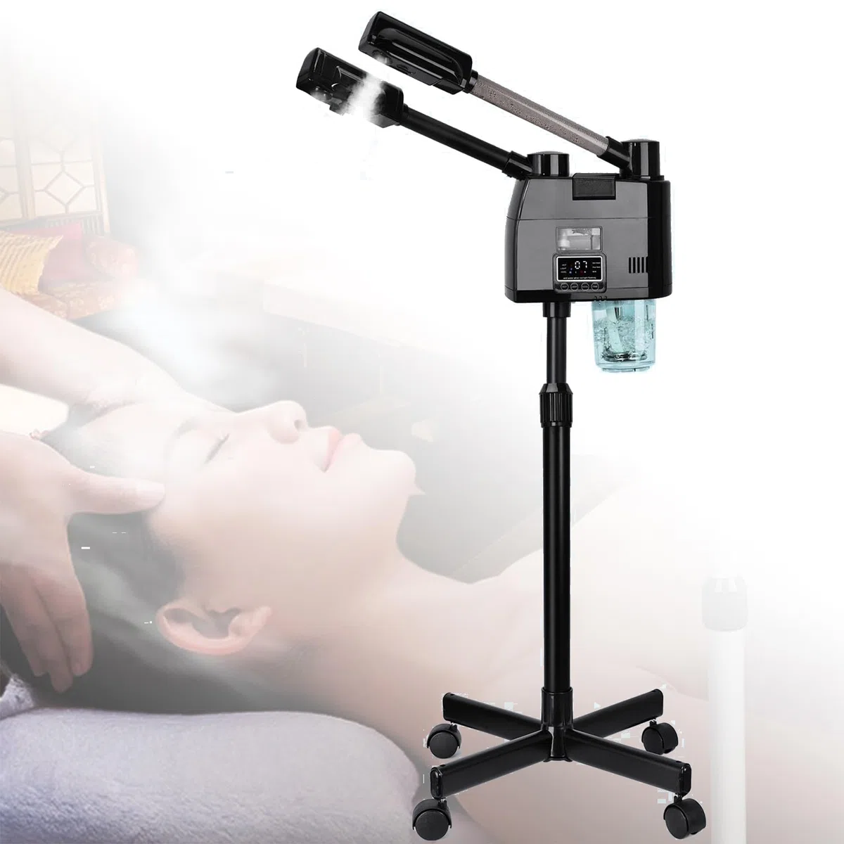 2-in-1-gesichtsdampfer Mit Ozon-heiße Und Kalte Nano-ionische Gesichtsdampfer Für Die Tiefe Porenreinigung, Feuchtigkeit Und Entgiftung-digital Home Spa Beauty Tool Für Die Hautpflege In Salonqualität