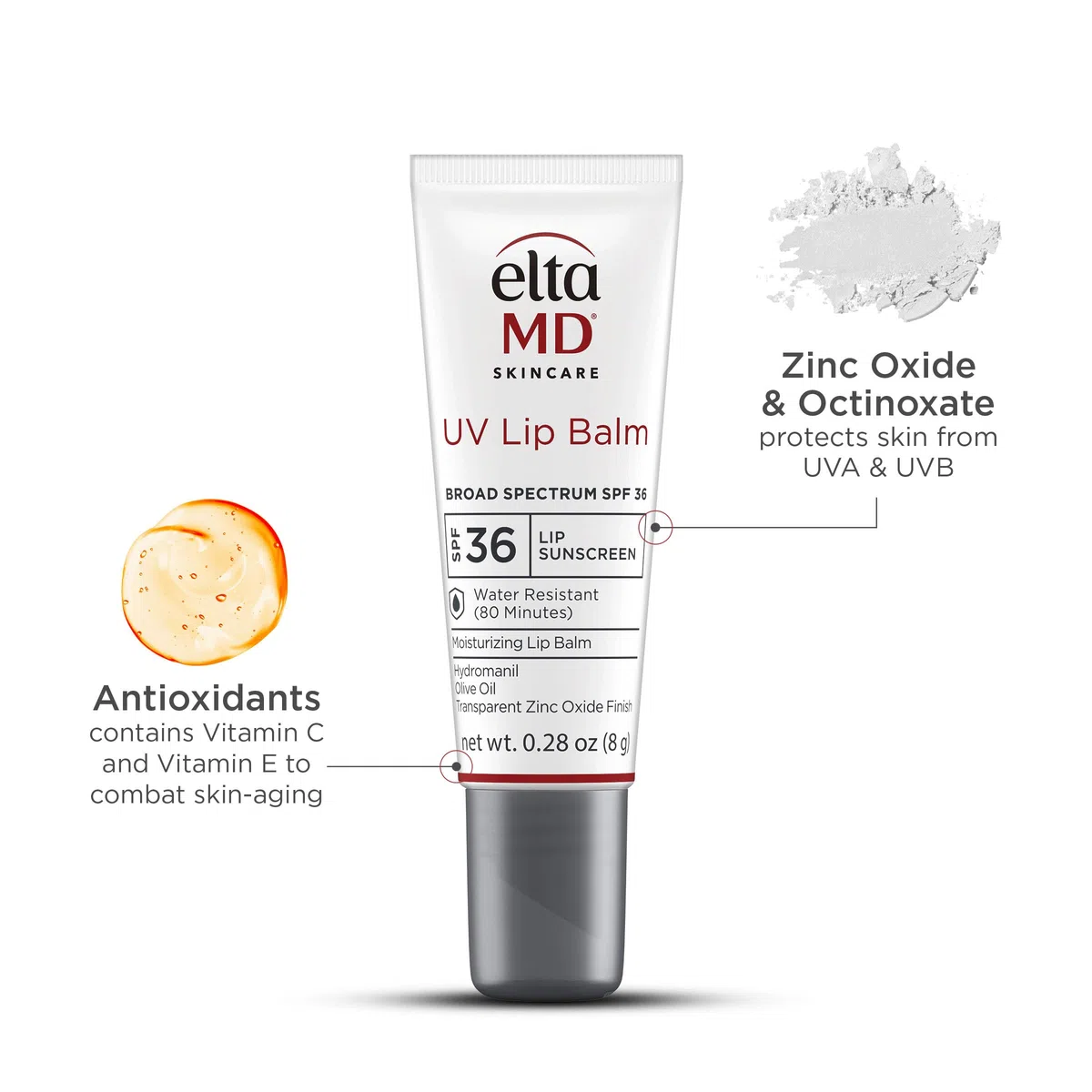 EltaMD UV-Lippenbalsam Sonnenschutz Breitspektrum LSF 31, 0,28 oz