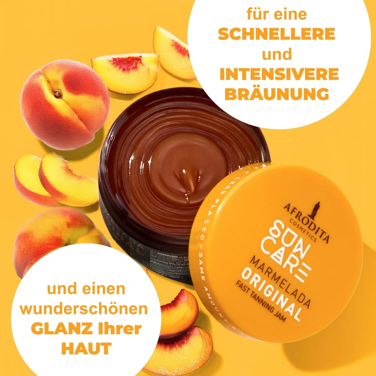 Afrodita Cosmetics Sun Care Marmelada Original Bräunungsbeschleuniger Fast Tanning Jam für Sonne & Solarium 100% natürlicher Bronzing-Komplex mit Karotten- & Walnussextrakt 0% Silikone 3x 200ml