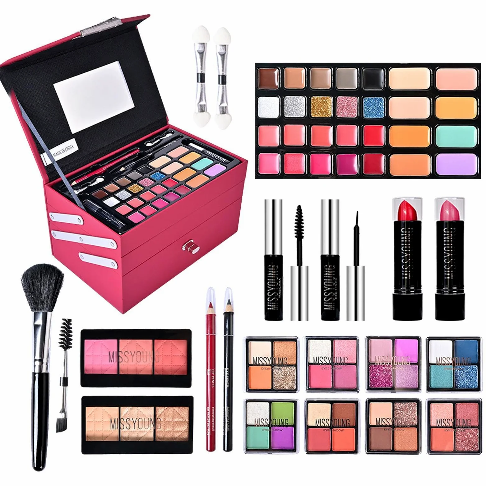 Make-up Set für Damen, komplettes Make-up-Set, Anfänger-Make-up-Set, komplettes Kosmetik-Set für Anfänger und Profis, inkl. Kosmetik und | komplettes Kosmetik-Set für Anfänger und Profis, inkl. Kosmetik und
