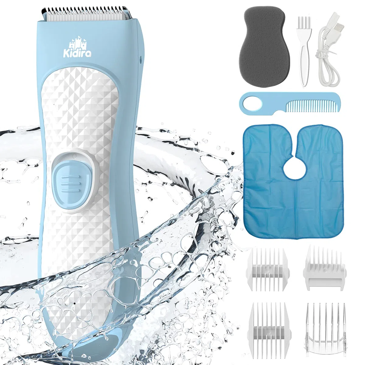Baby-Haarschneidemaschine, leiser Haarschneider für Kinder, Kleinkinder, leiser Haarschneider für Kinder mit Autismus, wasserdicht, wiederaufladbar, schnurlos, Keramikklinge, Haarschnitt-Set