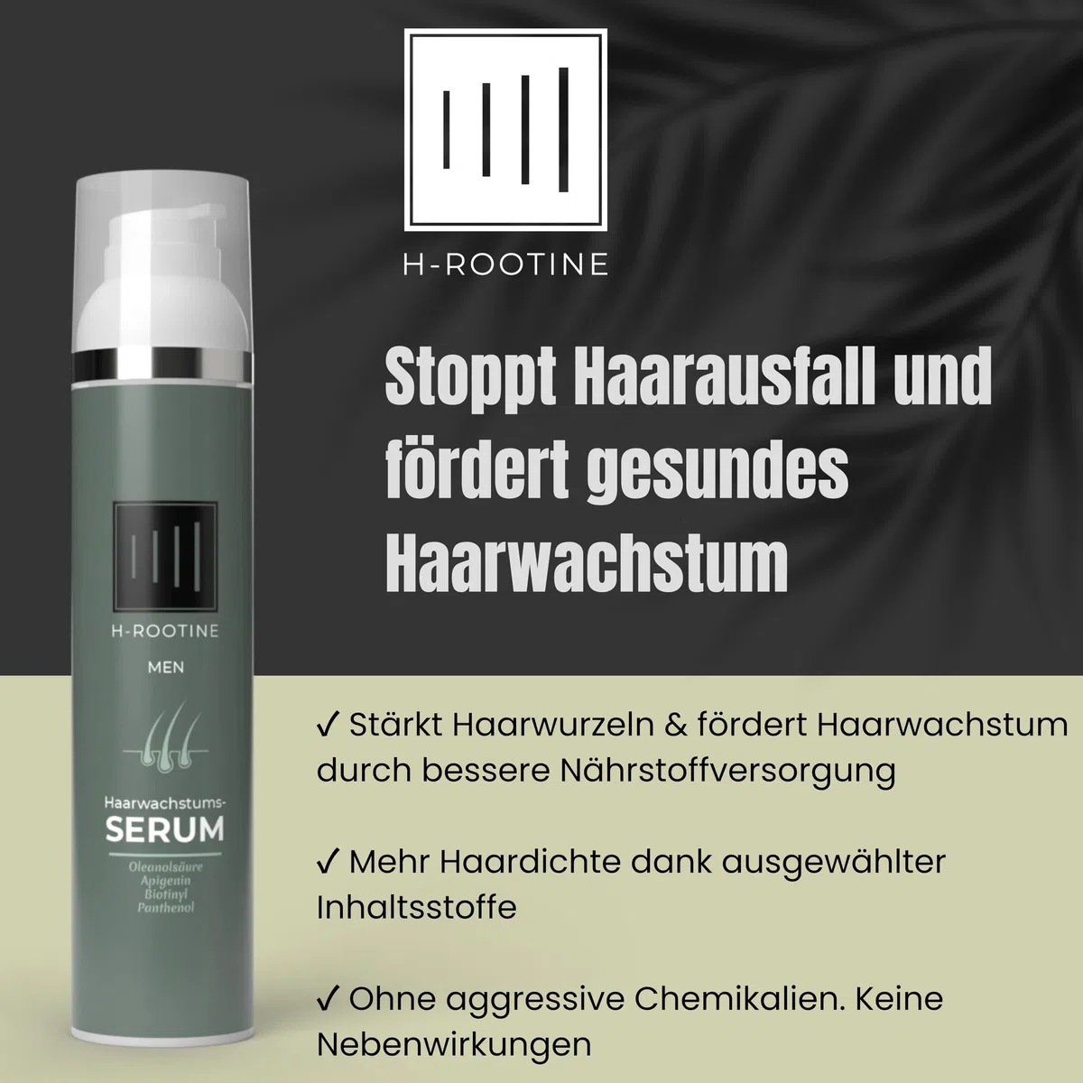 Haarserum für Männer (100ml) • Haarwuchsmittel Männer • Stoppt erblich & hormonell bedingten Haarausfall* • Fördert Haarwachstum