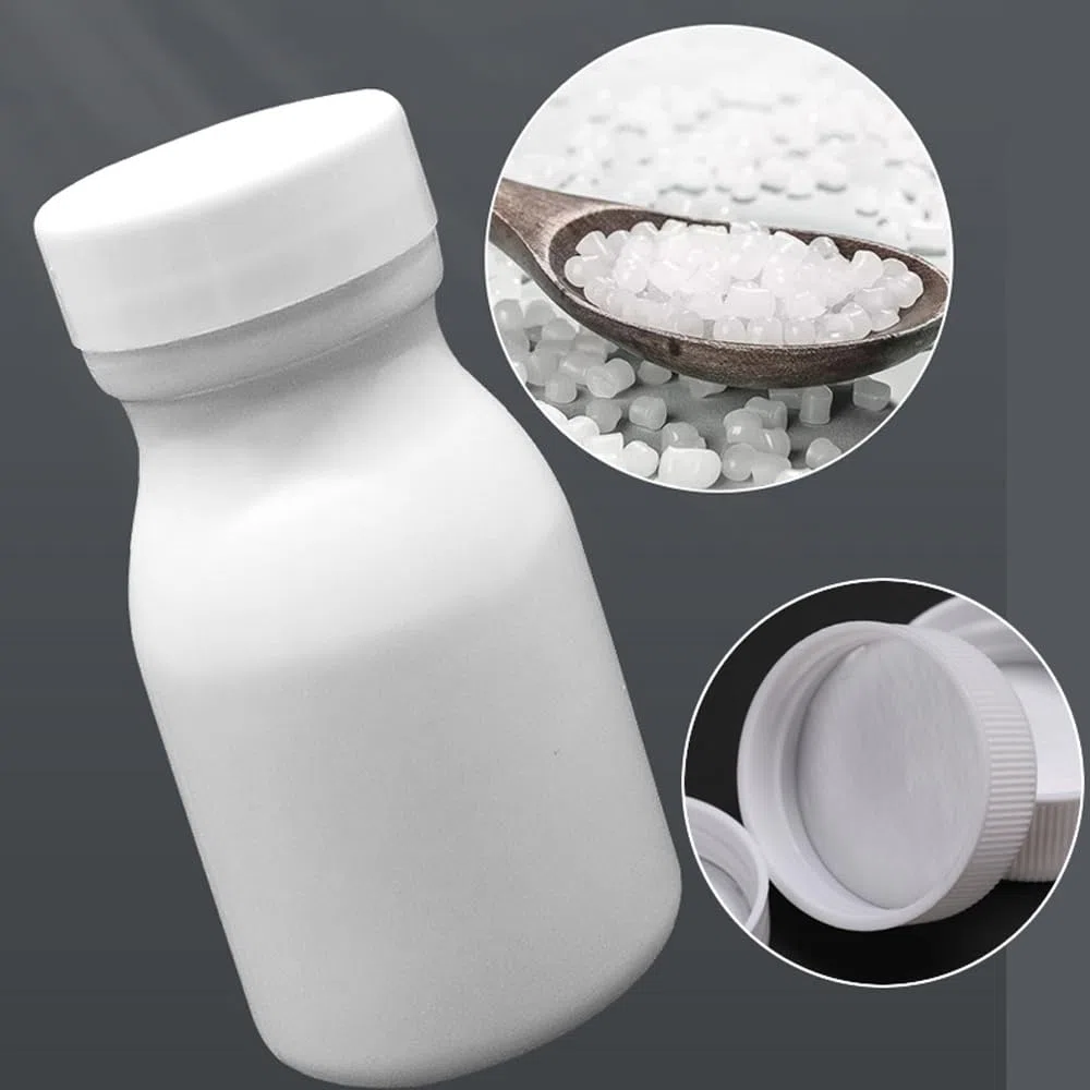 100 Stück 60-150ML Weiß Kunststoff Reagenz Medizin Kleine Plastikflaschen Pille Feste Pulver Fläschchen Leere Dichtung Container Flüssigkeits Behälter (100ML)