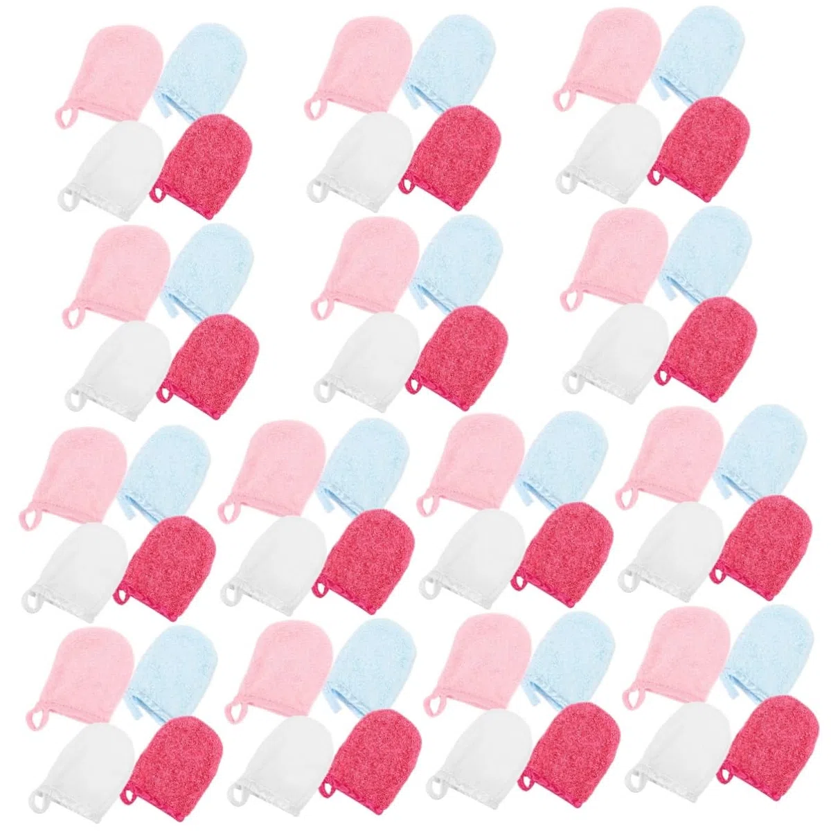 14 Sätze Reinigung Der Fingerspitzen Peelinghandschuhe Abschminkhandschuhe Abschminken Makeup Remover Handtücher Make-up-waschlappen Abschminktücher Superfeine Faser 4 Stück * 14 Healeved