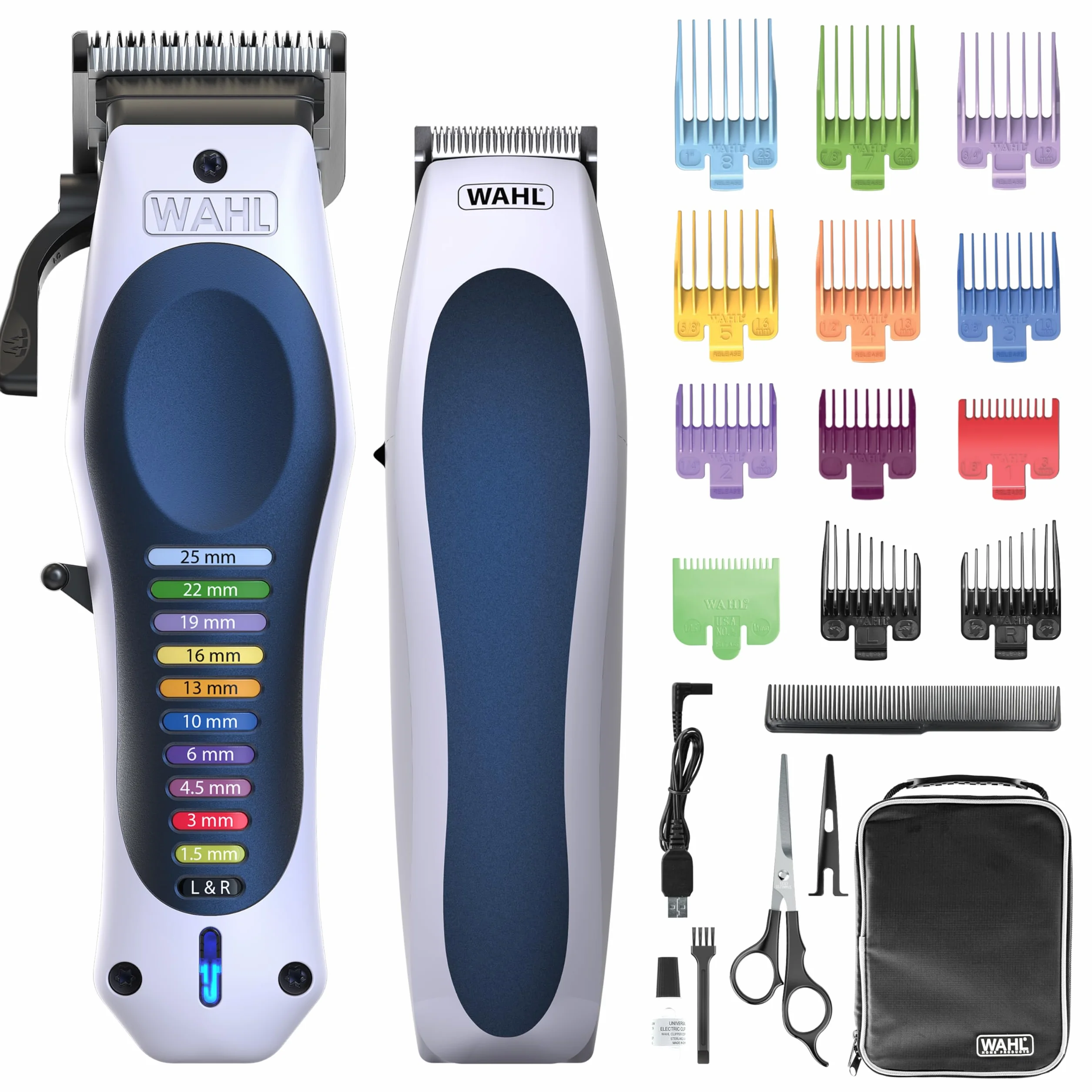 WAHL Color Pro Lithium Combi Kit, komplettes Haircut Kit, Verstellhebel für ultimative Kontrolle der Schnittlänge, ultrastarker Akku, Trimmen für den letzten Schliff & Bartpflege, Schere & Haarkamm