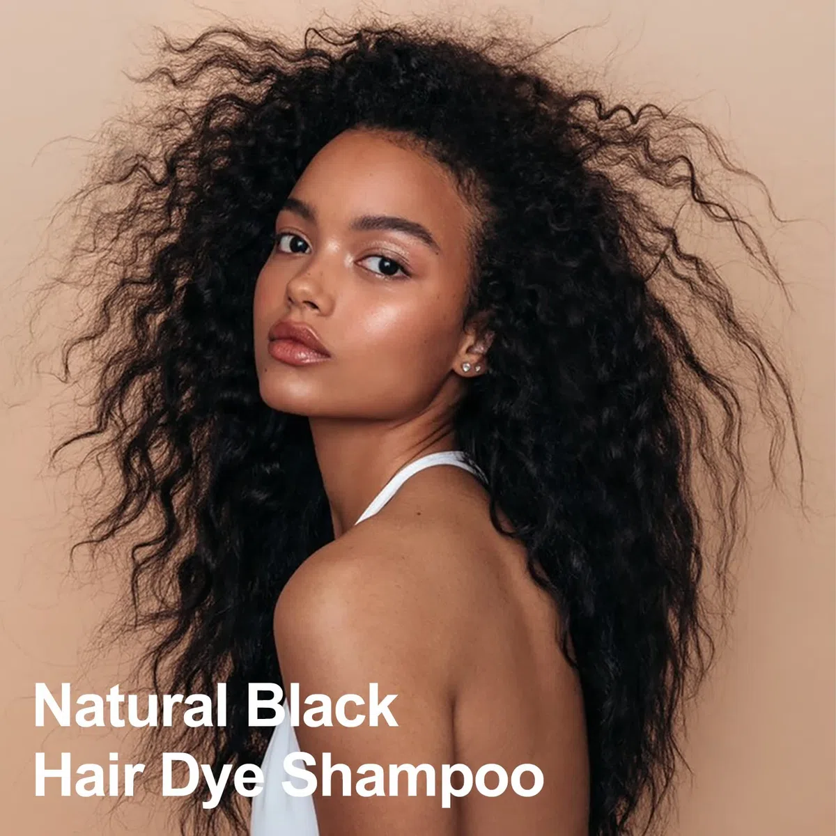 Black Arganöl Haarfarbe, 50 ml, 3-in-1-Farb-Shampoo, einfach anzuwenden, Schwarz