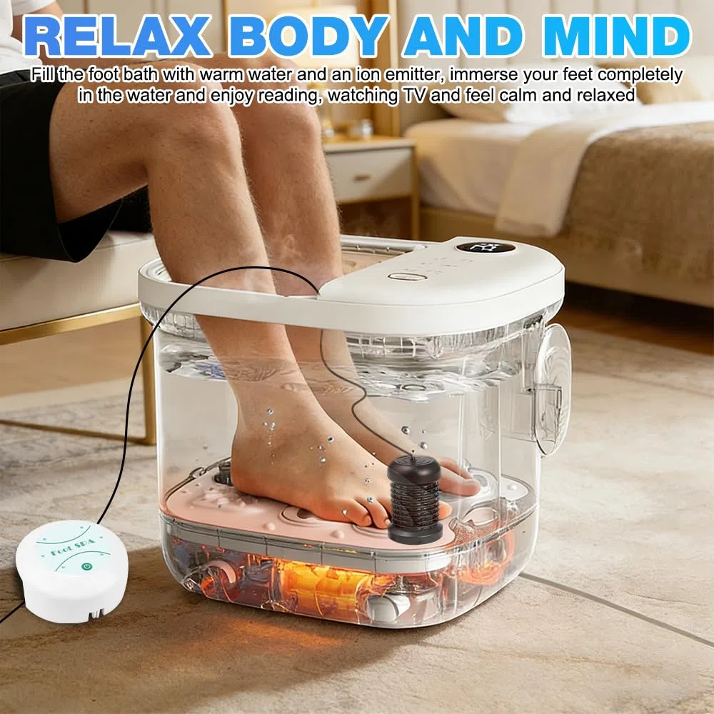 Ionen Fußbad Entgiftung, Ionen Fussbad Detox, Ionisches Fussbad zum Entgiften, Entgiftungsbad Füße, Tragbare Foot Spa für den Heimgebrauch (Ohne Becken)