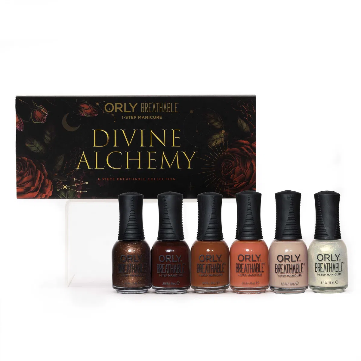 ORLY Breathable Divine Alchemy Nagellack – 6 Farben im Set, atmungsaktive Formel, vegan & 13-free, stärkt Nägel mit Arganöl, Vitamin B5 & C, kein Base & Top Coat nötig, langanhaltend