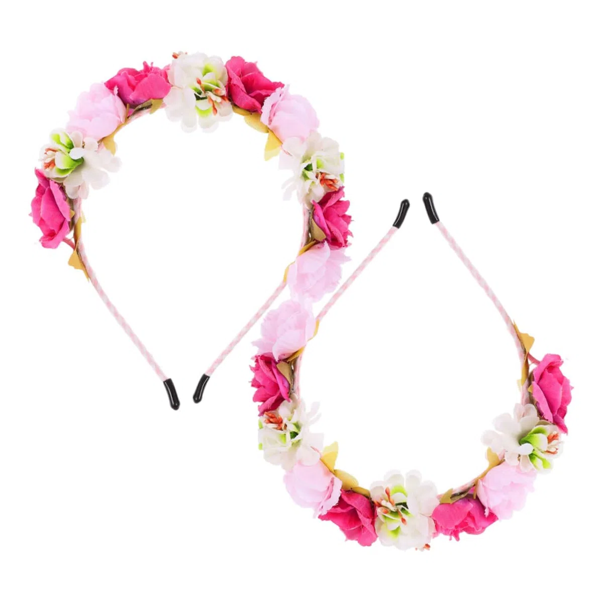 VICASKY 10 Stück Realistischer Blumenkranz Kunstblumen Haarkranz Stirnband für Frauen Mädchen Hochzeit Party Festival Accessoire Natürlicher Look Langlebig