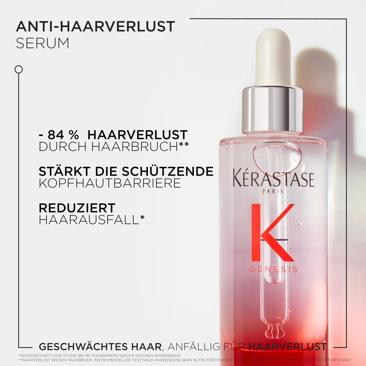 Kérastase Pflegeset mit Shampoo und Anti-Haarausfall Serum für feines und brüchiges Haar, Haarbad gegen Haarverlust und Haarbruch, Bain Hydra-Fortifiant & Sérum Anti-Chute Fortifiant, Genesis