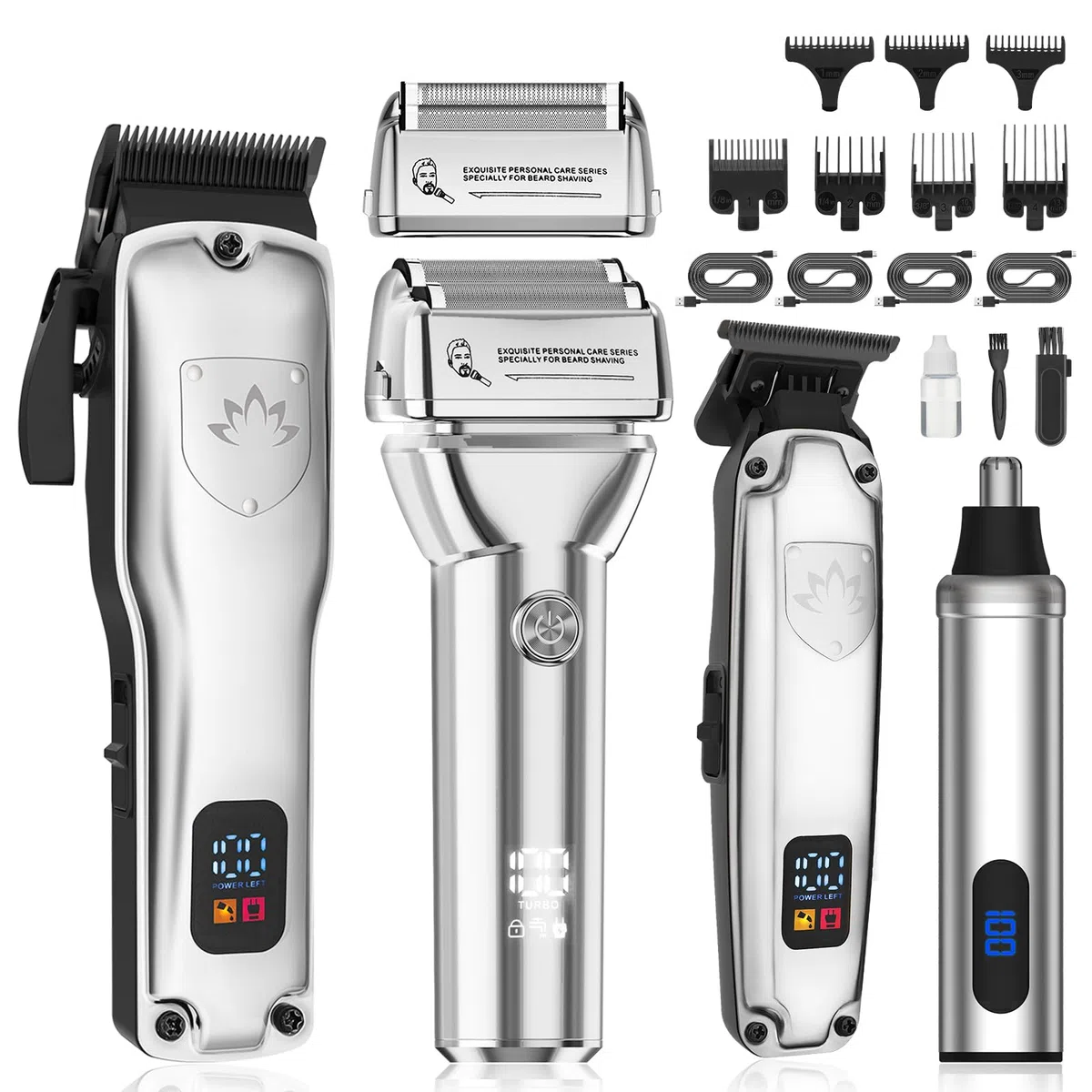Suttik 4 in 1 Haarschneider Set Männer Haartrimmer Bartschneider Nase Ohr Trimmer Professionelle elektrische Rasierapparat Rasierer Wiederaufladbare Barbier-Kit Geschenke für Ihn