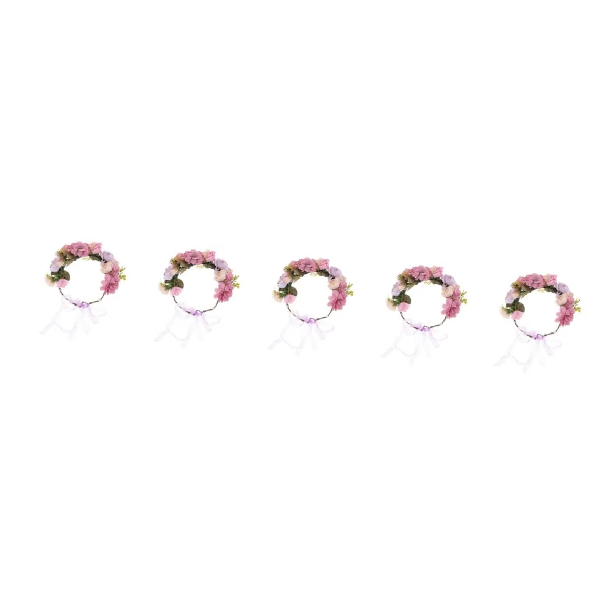FRCOLOR 5 Stück Braut Stirnband Brautjungfern Haargummi Haarschmuck Für Die Braut Rosen Stirnband Verzierte Stirnbänder Für Frauen Kopfband Tiara Krone Für Mädchen Seidenstoff