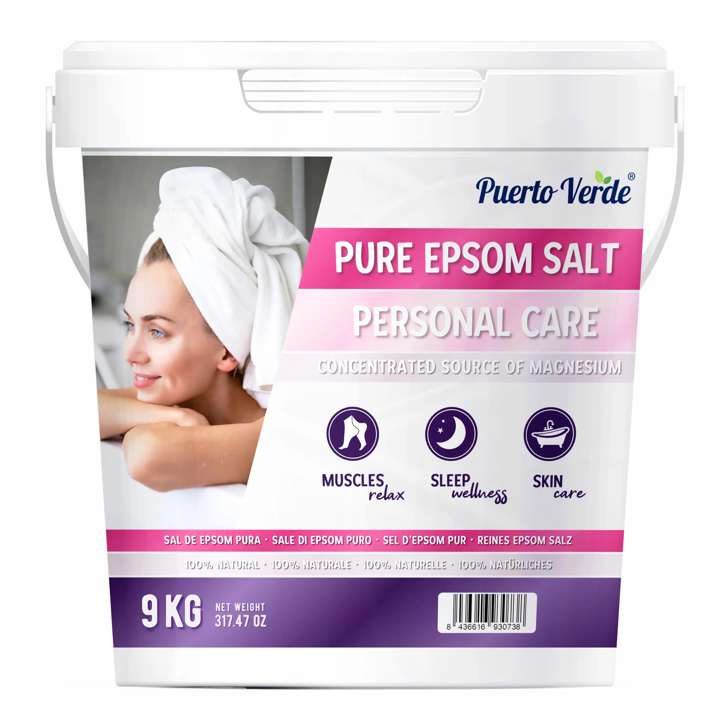 • Epsom Salz 9 Kg. Konzentrierte Magnesium Quelle. Bittersalz aus 100% Natürlichem Ursprung. Badesalz für Muskelkater, Stressabbau & Guten Schlaf. Europäische Produktion.
