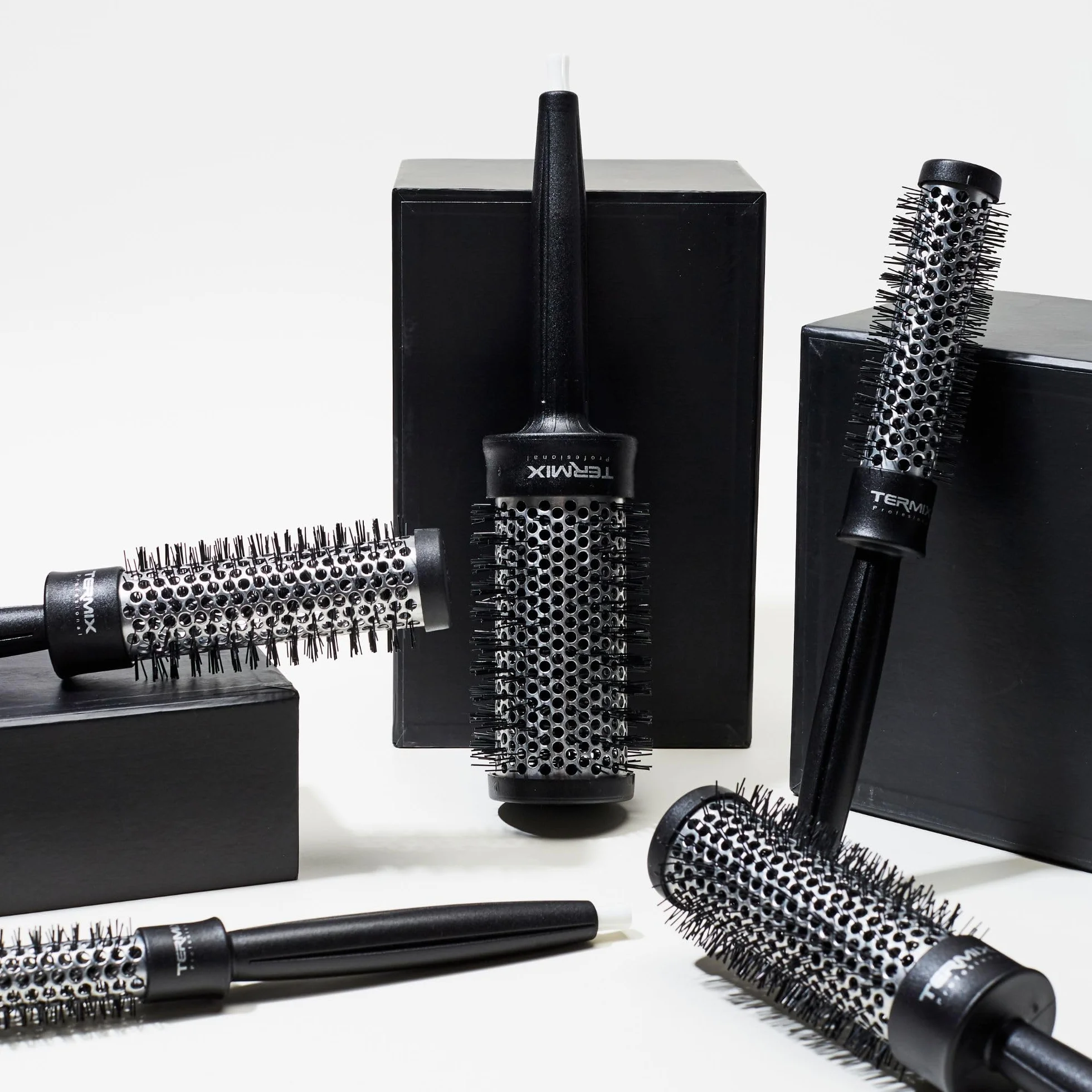 Termix professionelle Haarbürste Thermische Rundhaarbürste mit Aluminiumrohr Schwarz 12 cm 1er Pack