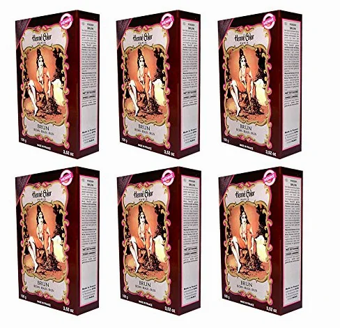 6 X 100g Henna Color Naturhaarfärbemittel Pulver Farbe Öko Braun