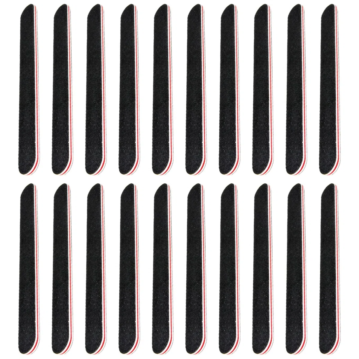 Nagelfeilen im Großpack, 18 cm, schwarz mit rotem Kern, 100/180 Körnung, doppelseitiges Schmirgelbrett für Maniküre und Pediküre, zum schnellen Formen, Glätten und gleichmäßige Kanten