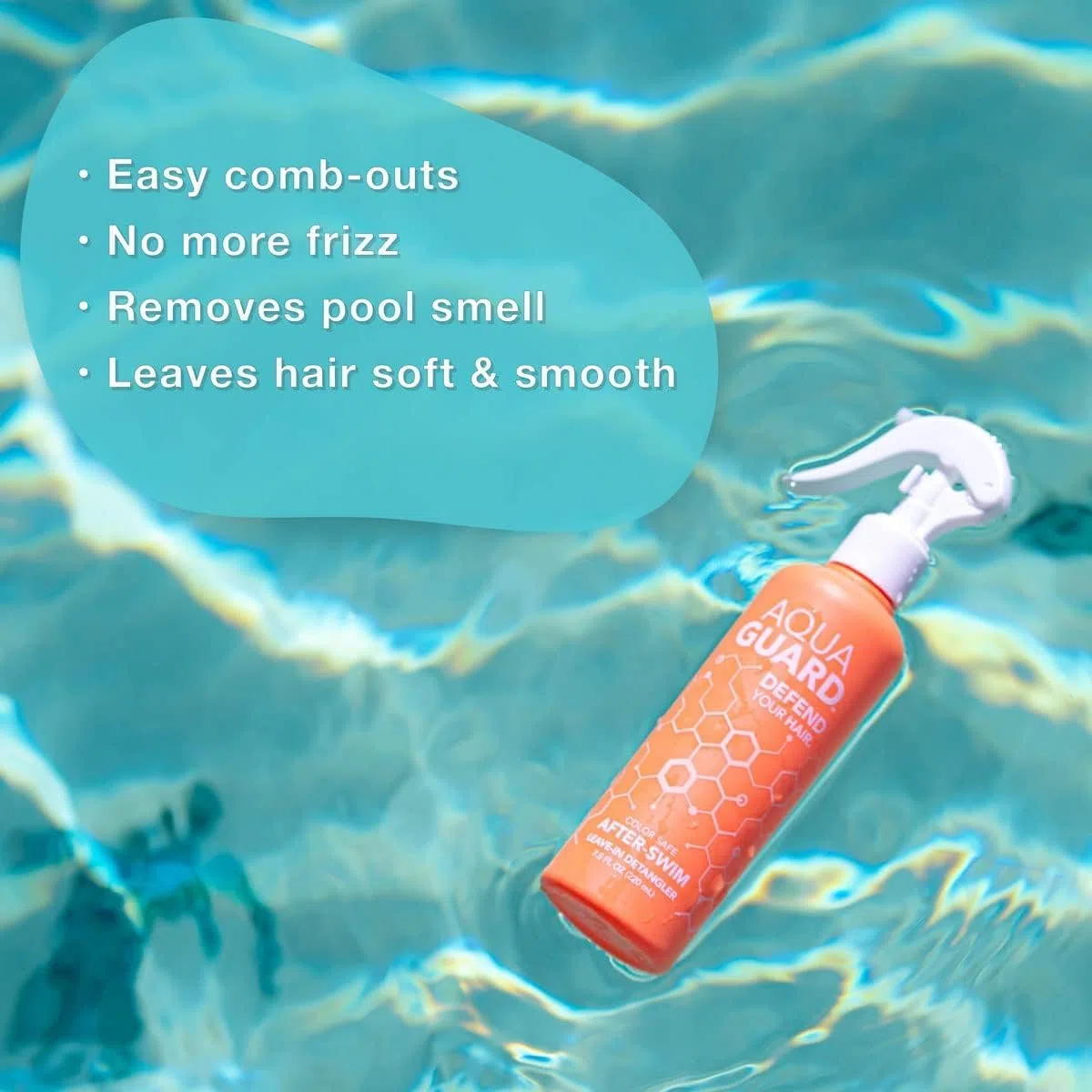AquaGuard After-Swim UV Leave-In Entwirrer – Glättet, macht das Haar weich und schützt vor der Sonne – frei von Parabenen und Gluten, vegan, farbsicher, Leaping Bunny-zertifiziert (1 Flasche)