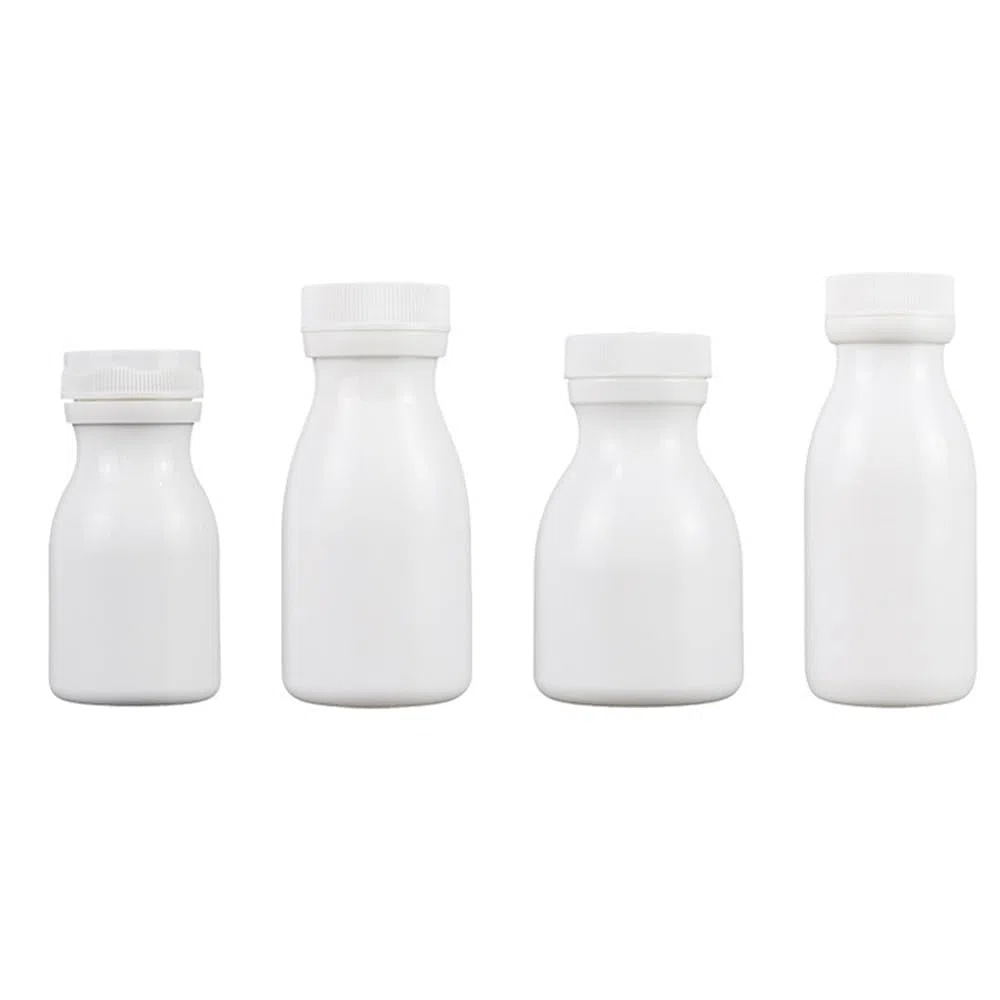100 Stück 60-150ML Weiß Kunststoff Reagenz Medizin Kleine Plastikflaschen Pille Feste Pulver Fläschchen Leere Dichtung Container Flüssigkeits Behälter (100ML)