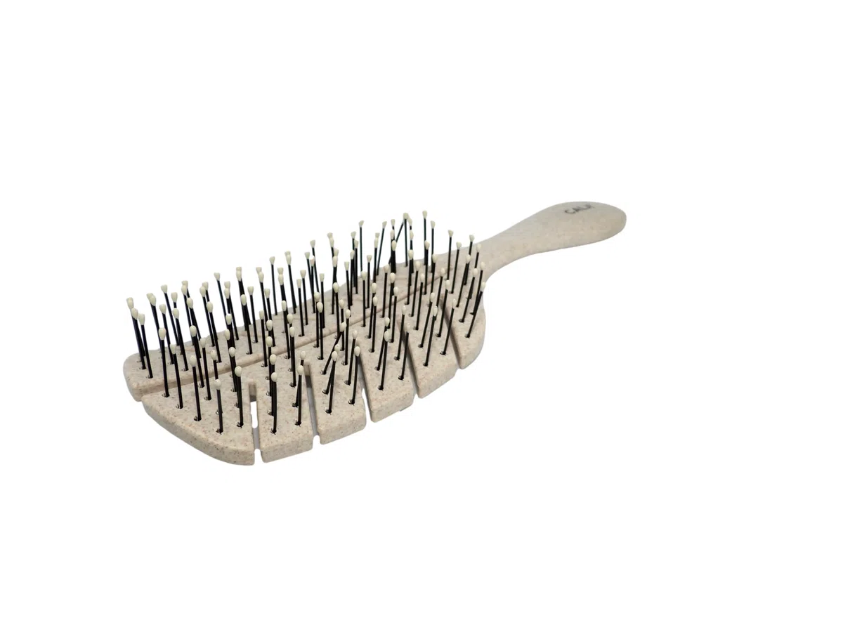 CALA Umweltfreundliche Haarbürste zum Entwirren von Haaren in Blattform, aus Strohharz (Earth) | & Double Curve Scalp Massager Reduces Breakage & Frizz for All Hair Types, Women and Men