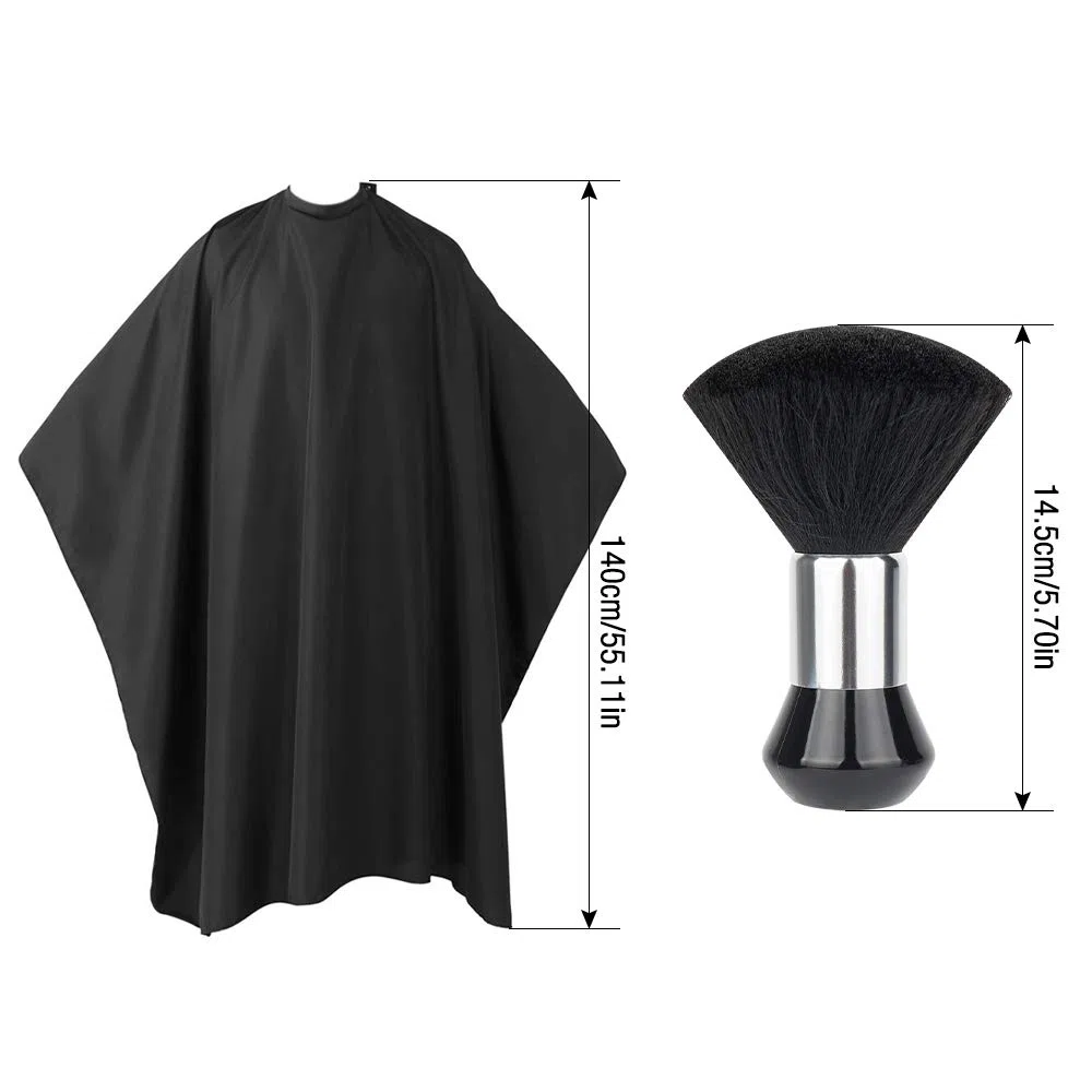 Friseursalon Haarschneideumhang Schwarz Salon Barber Cape mit Nacken Bürste Friseur Schönheit Schal