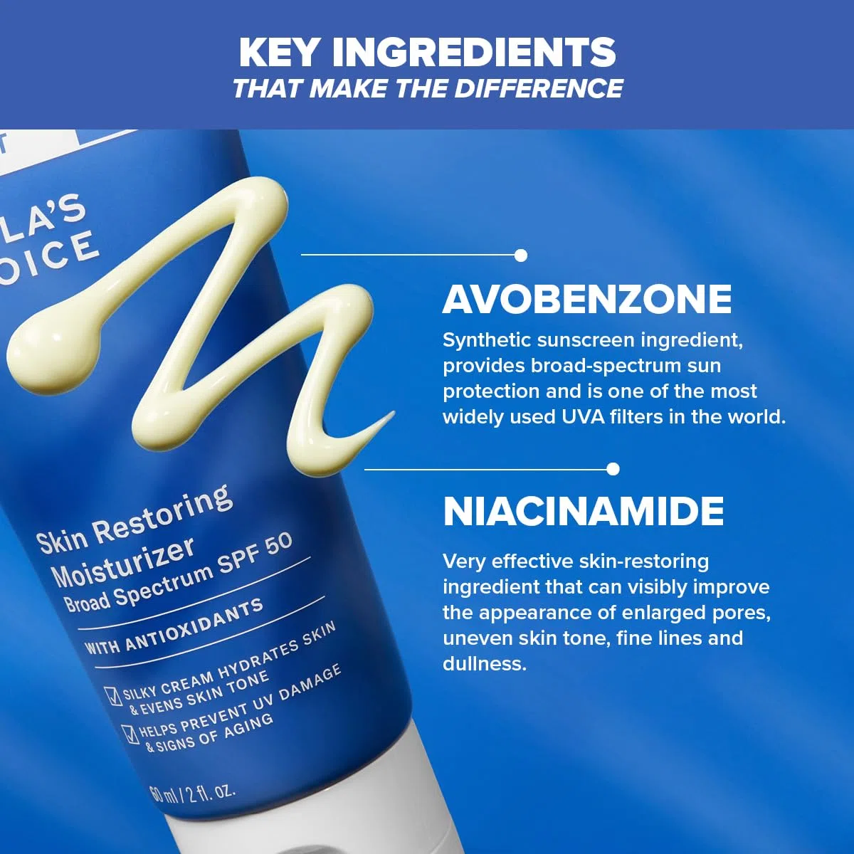 Paula's Choice Anti-Aging Restoring Tagescreme LSF 50, Trockene Haut, 60 ml | Seidige Creme Spendet Feuchtigkeit - Schützt vor Sonnenschäden - Gesichtscreme mit Niacinamid & Shea Butter - für einen Glow