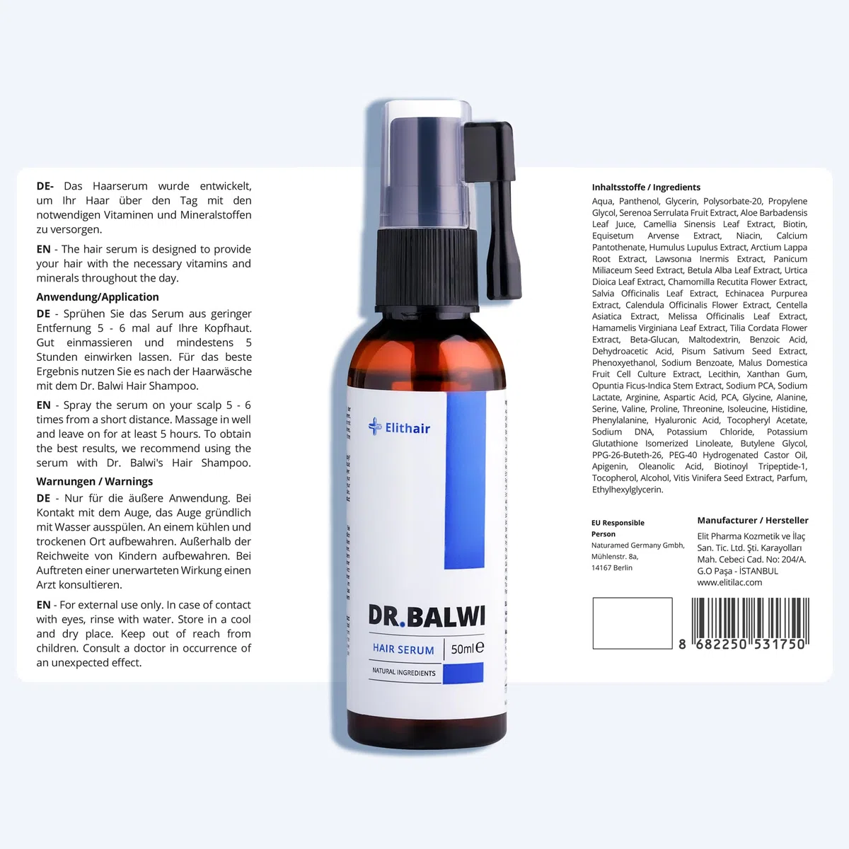 Dr. Balwi Shampoo & Spray Set – Kräftiges Haarwachstum mit Procapil & AnaGain, Anti Haarausfall, mehr Haardichte & Glanz, ohne Silikone & Parabene, Experten-Haarpflege