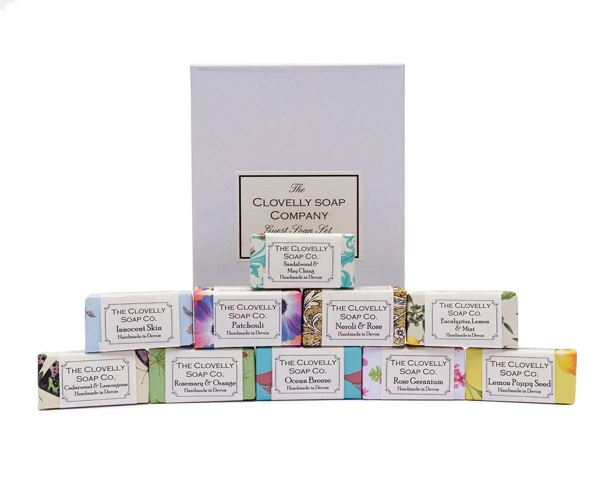 Clovelly Soap Co Natürlich handgemachte Mini Gästeseife Geschenkset 10 Stück