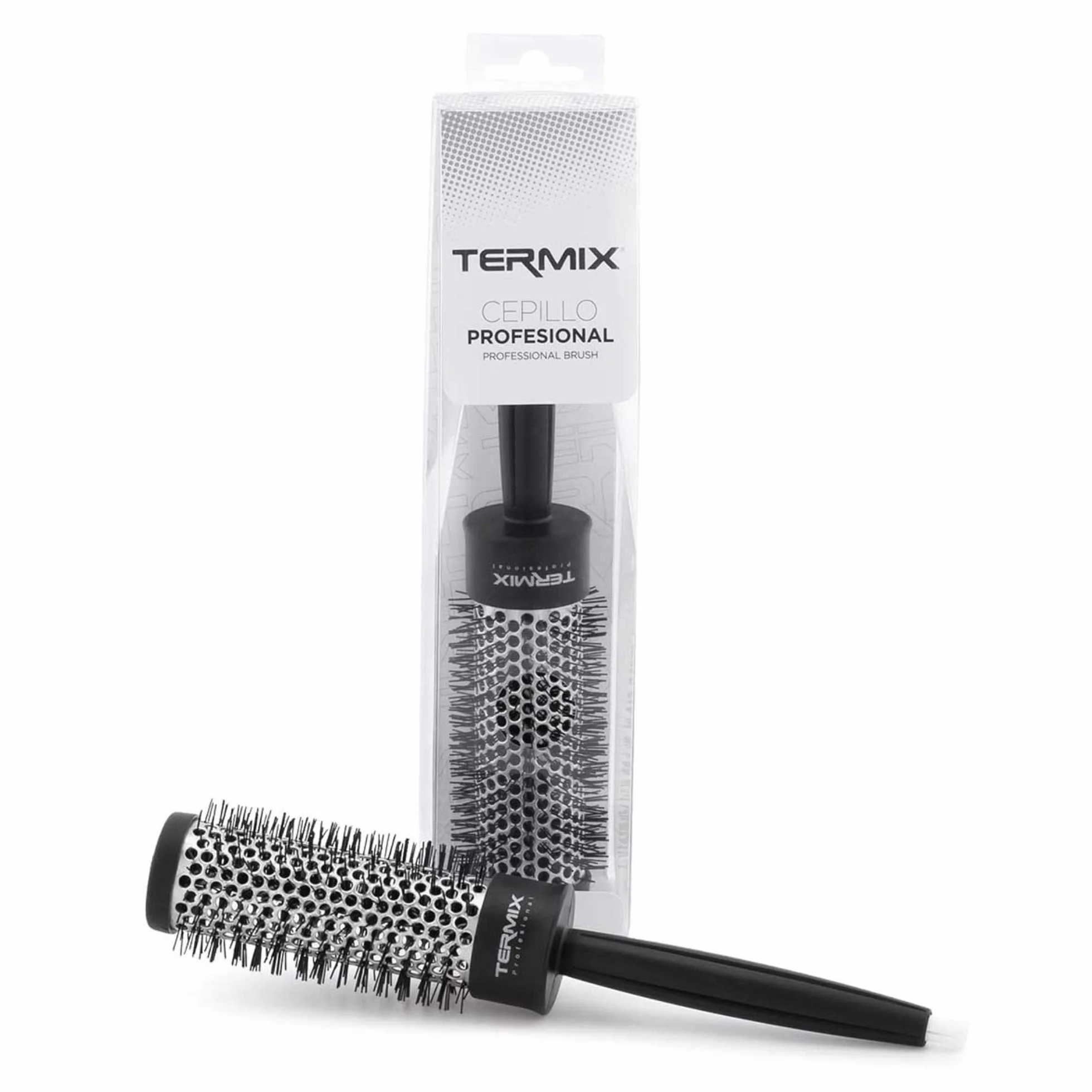 Termix professionelle Haarbürste Thermische Rundhaarbürste mit Aluminiumrohr Schwarz 12 cm 1er Pack