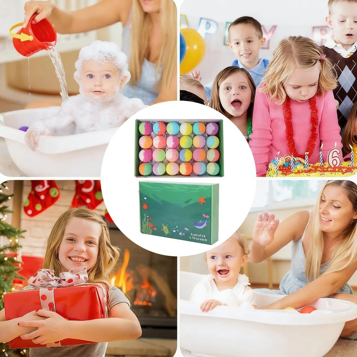 Badekugeln für die Badewanne,Duftende Meerestier-Motive Erfrischend | Kinder Badespielzeug Badesalzkugeln | Für Vorschulkinder Mädchen Kleinkinder Zu Hause Kindergarten Vorschule Auf Reisen Badezimmer