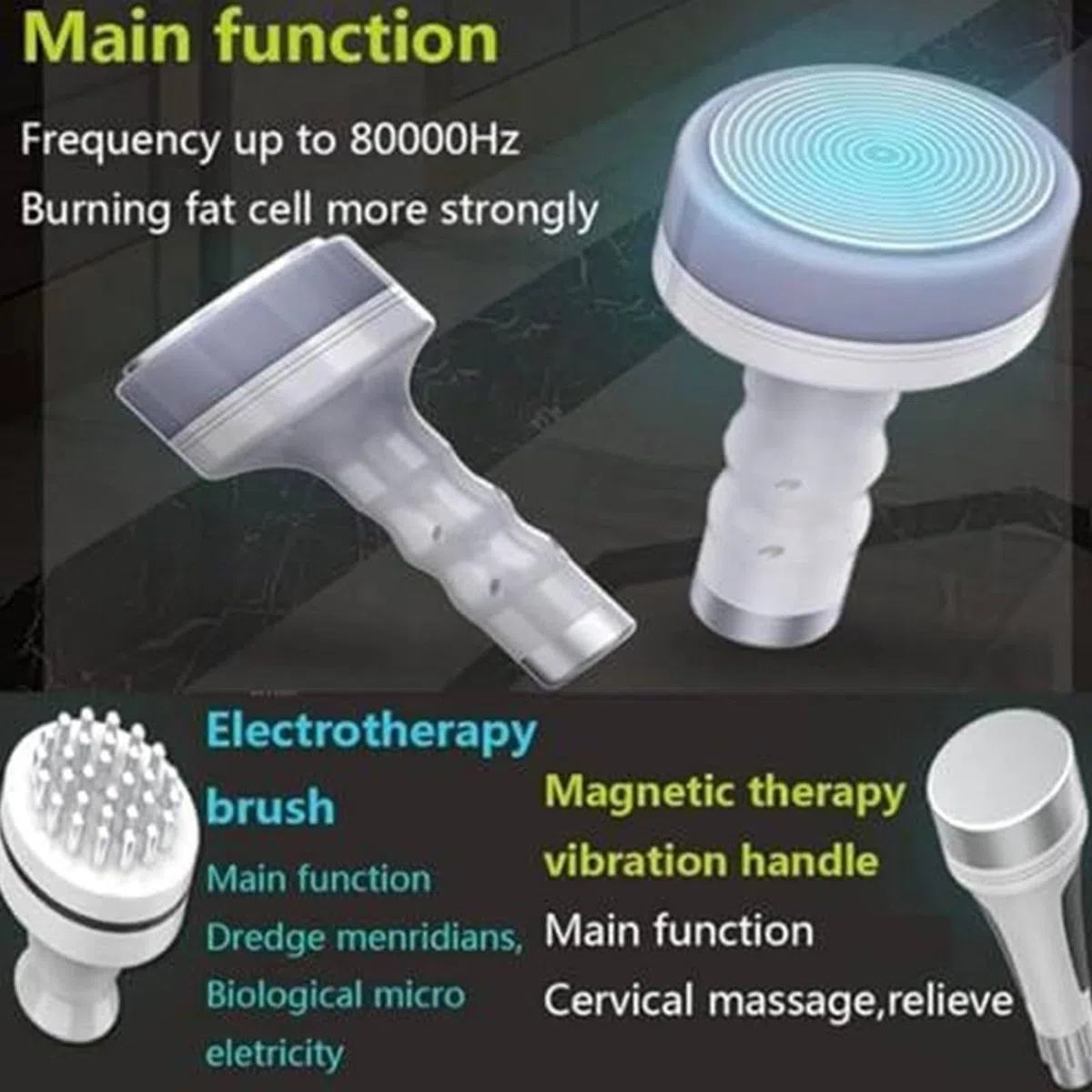 6-In-1-Körperformungsgerät, 80K Vakuum-Kavitationsgerät, 7 Zoll-LCD-Bildschirm, Entfernt Cellulite, Verbrennt Fett, Anti-Falten Und Anti-Aging Effekt, Für Gesicht Und Körper