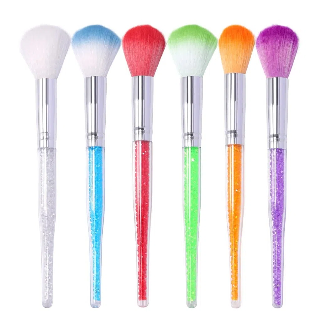 Nagelwerkzeuge Nagelbürste Nagelstaubpinsel Kristall Langer Griff Make-up Rougepinsel Make-up Puderpinsel